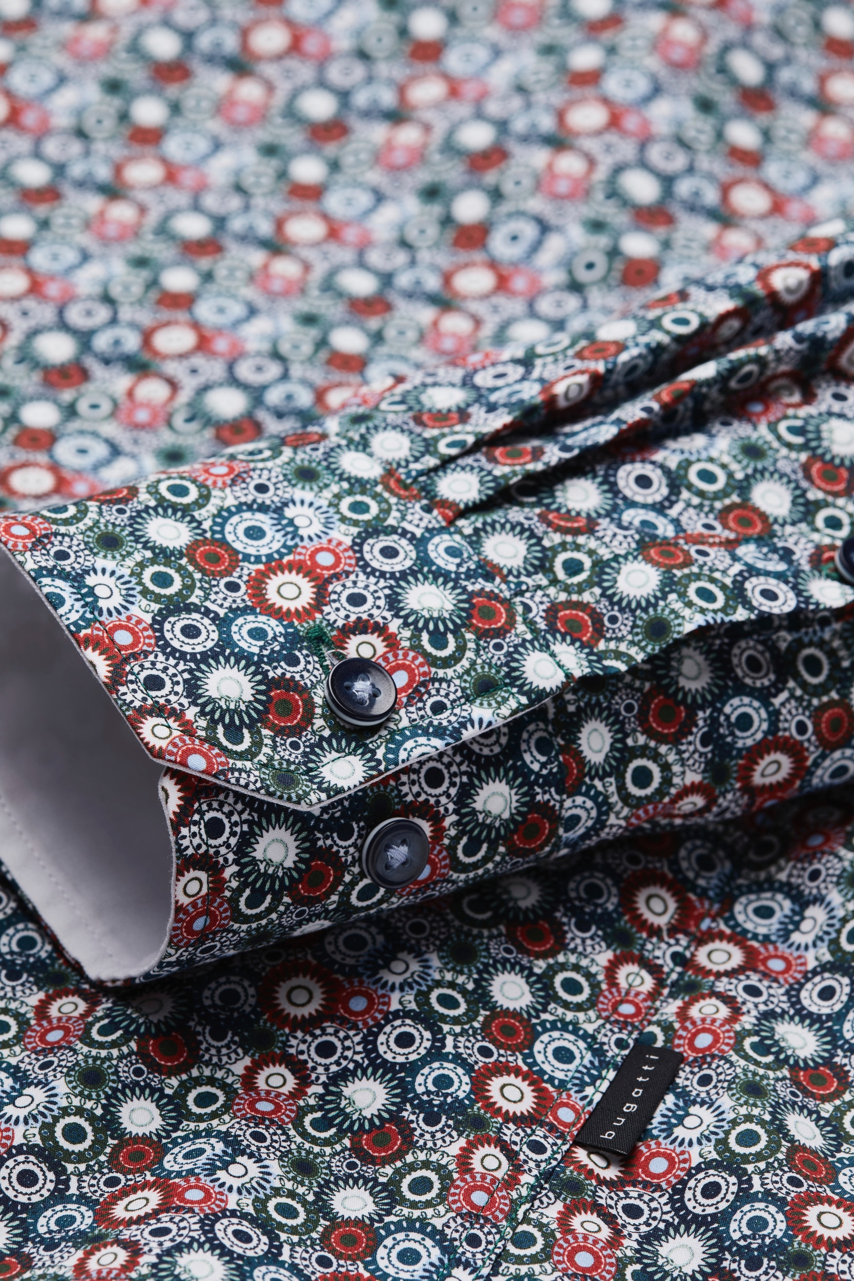 bugatti Langarmhemd mit Under-Button-Down