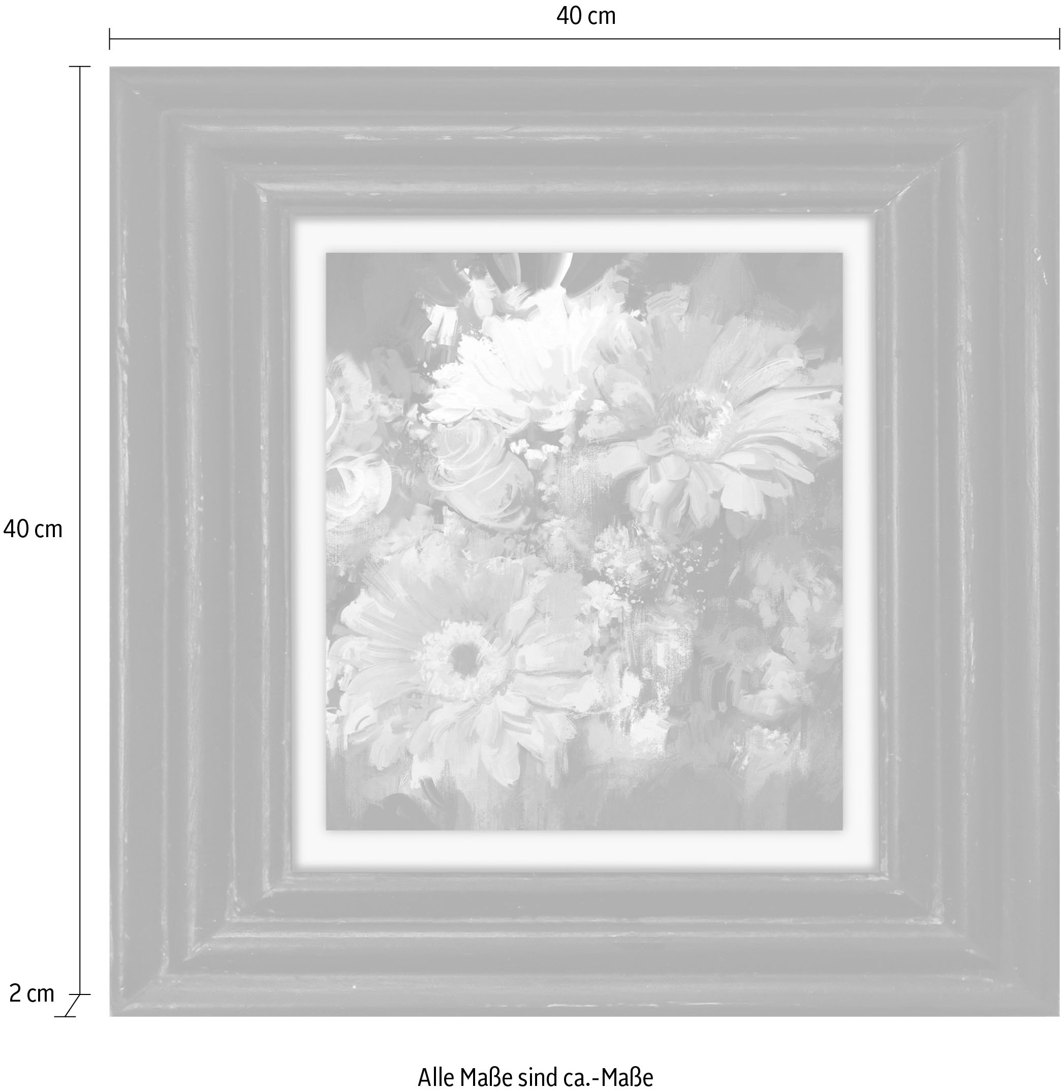 queence Leinwandbild »Blumen« Blumen | Blumenbilder | Garten | Gartenbilder | Kunst | Stillleben Premium-Leinwandstoff, Handarbeit aus Deutschland, 40x40cm