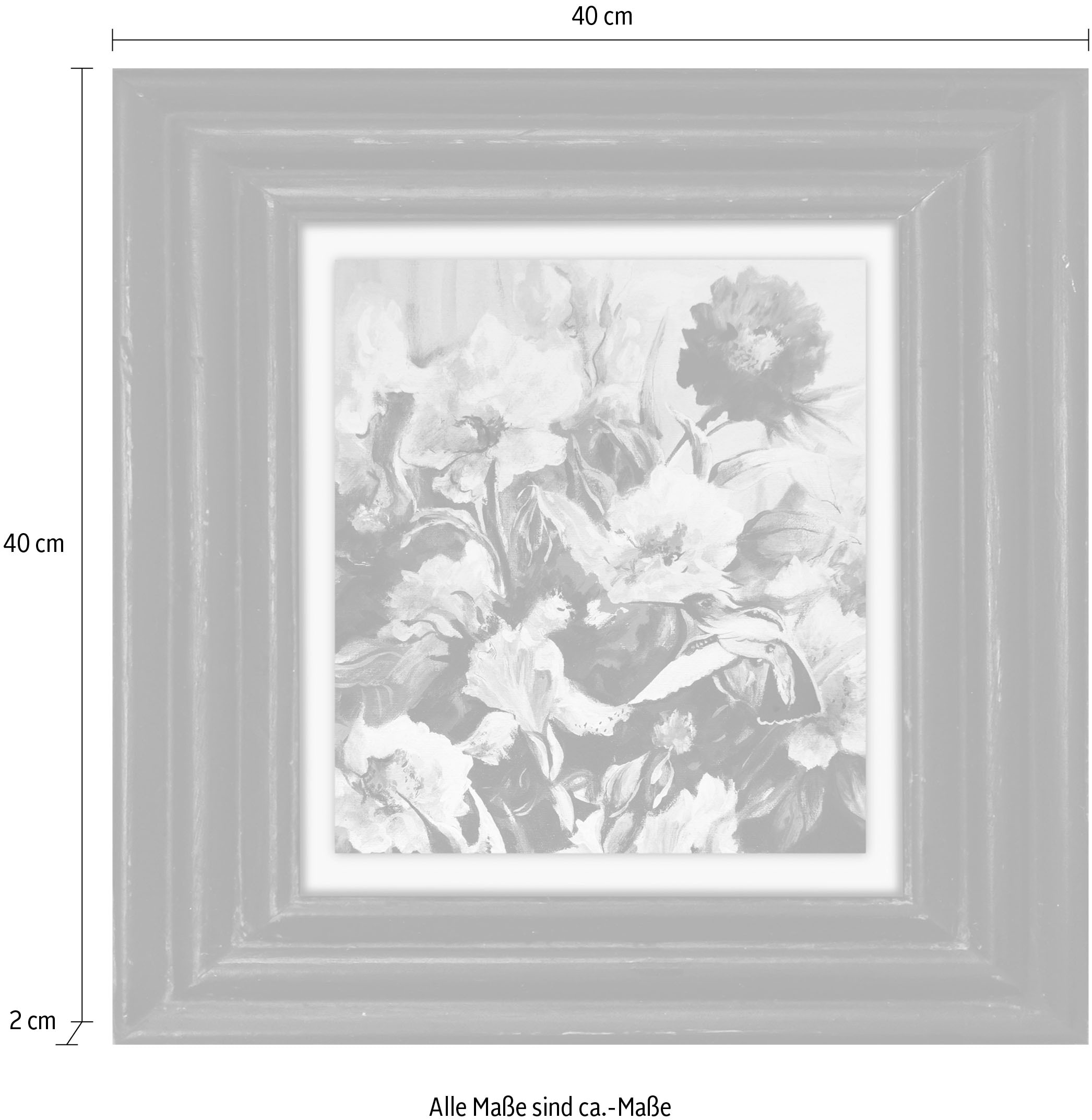 queence Leinwandbild »Blumen« Blumen | Blumenbilder | Garten | Gartenbilder | Kunst | Stillleben Premium-Leinwandstoff, Handarbeit aus Deutschland, 40x40cm