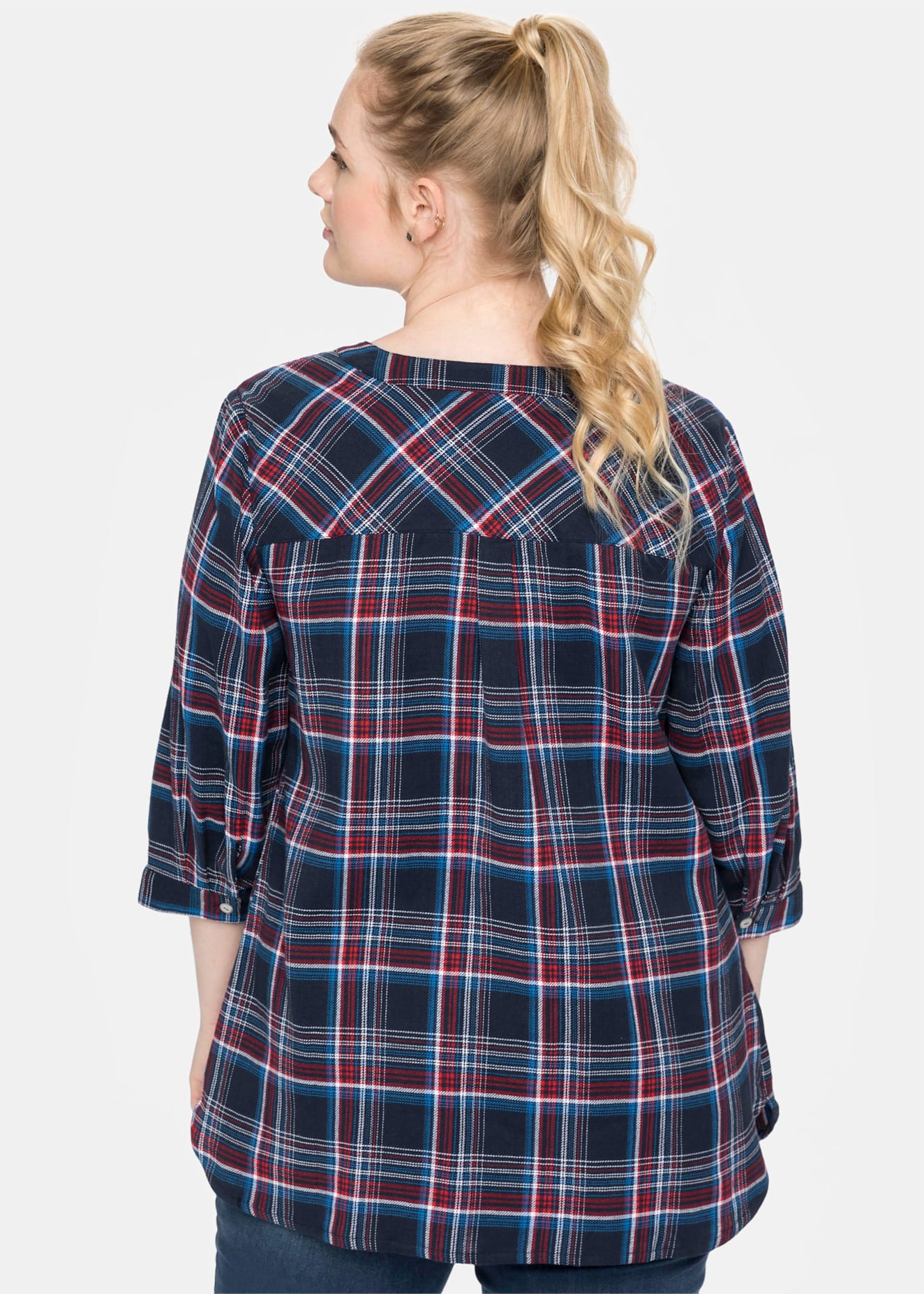 Sheego Blouse à carreaux