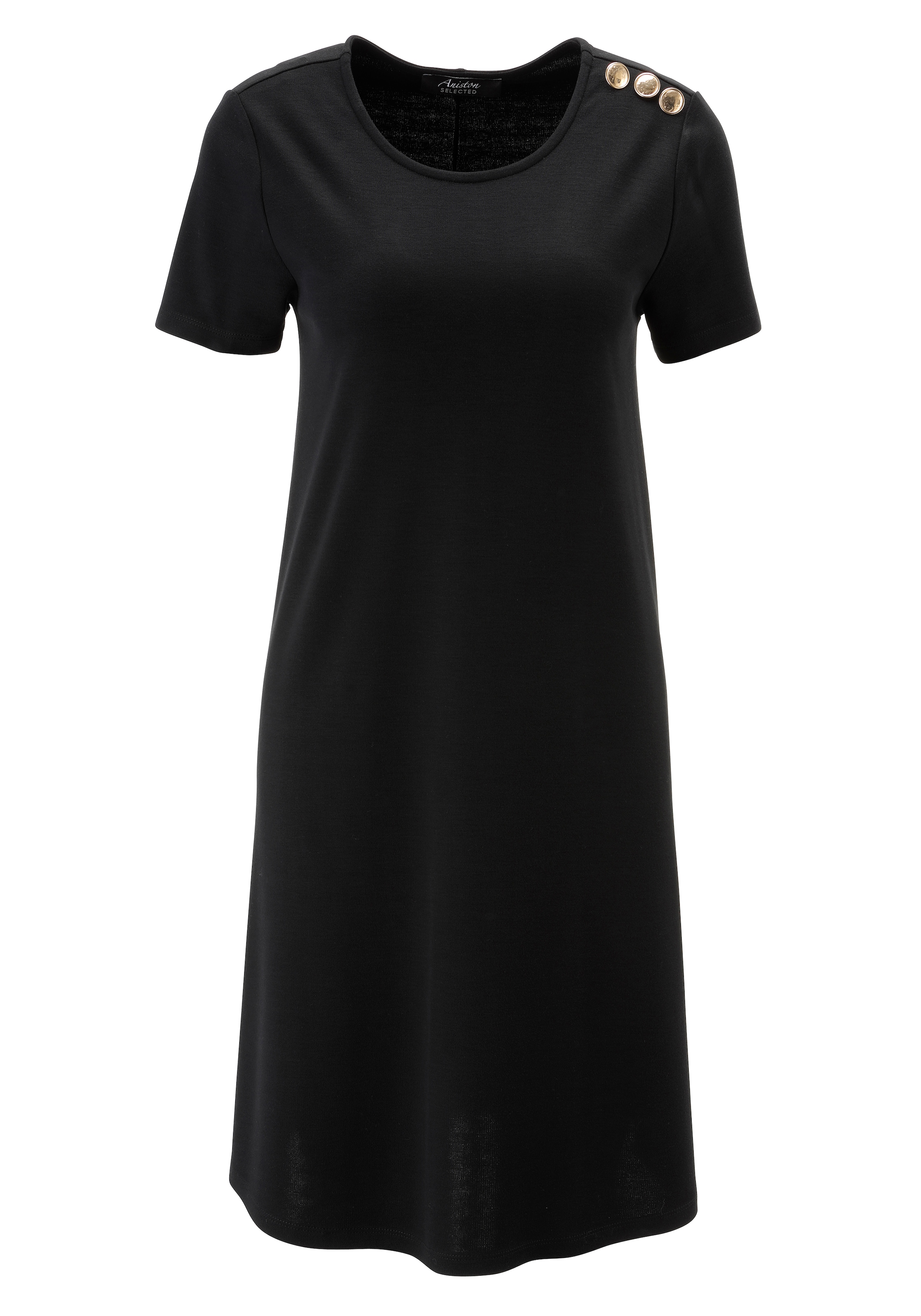 Aniston SELECTED Robe en jersey mit 3 dekorativen Goldknöpfen an der Schulter - NEUE KOLLEKTION