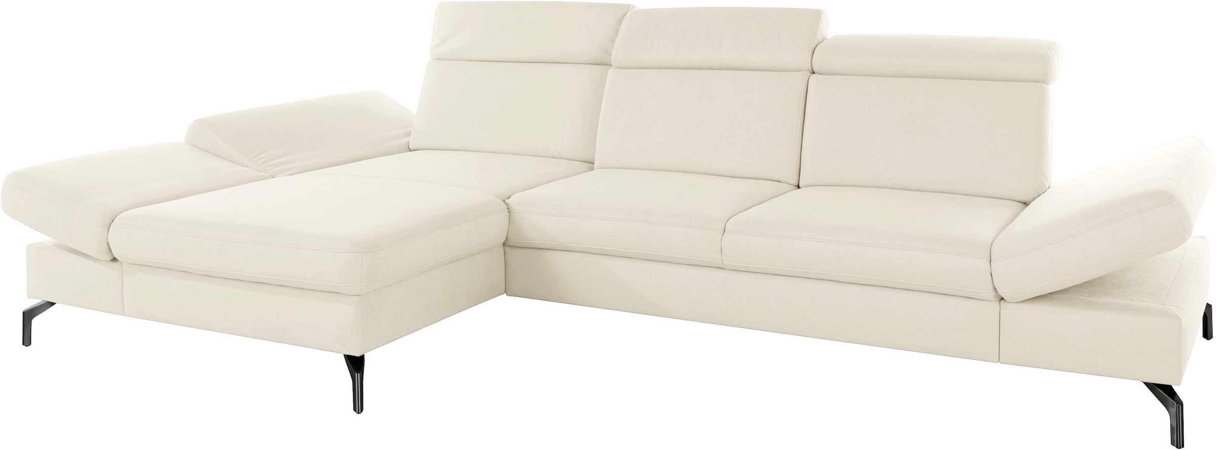 sit&more Ecksofa »Brisbane L-Form« Fusshöhe 15 cm, inklusive Sitztiefen-, Armteil- und Kopfteilverstellung