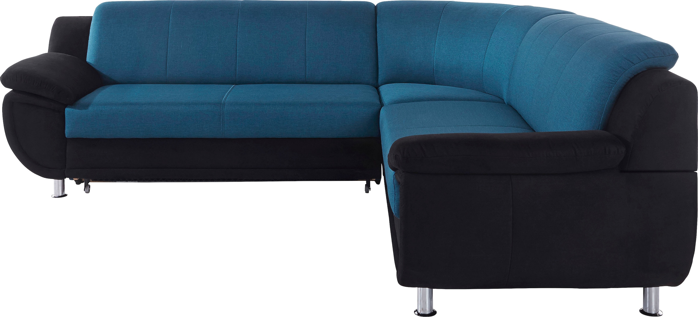 TRENDMANUFAKTUR Canapé d'angle »Rondo 3, zeitlos und modern, im Materialmix, L-Form« option ressort pour un grand confort d'assise, option fonction lit