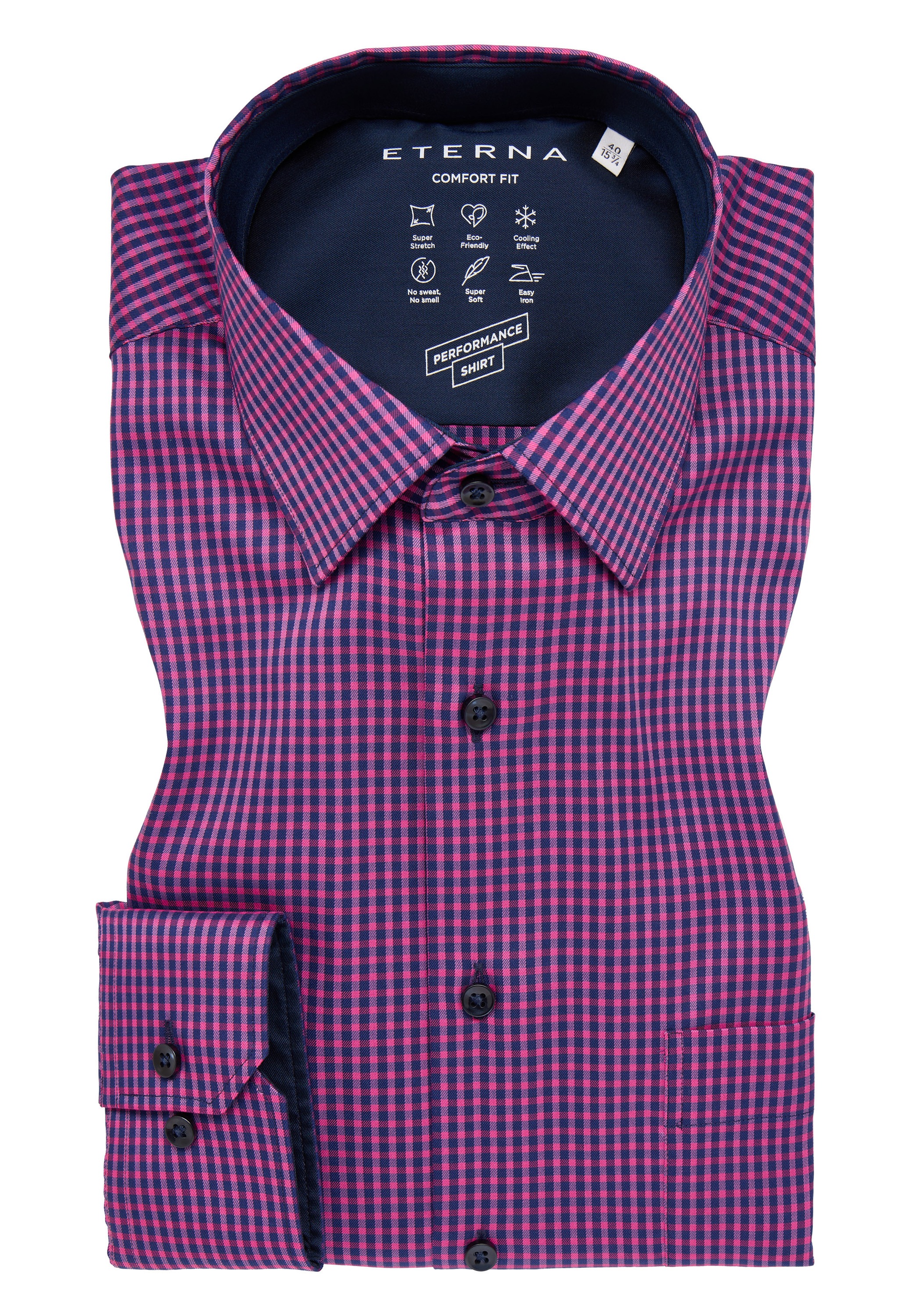 Eterna Langarmhemd »COMFORT FIT«, EASY IRON (bügelleicht)
