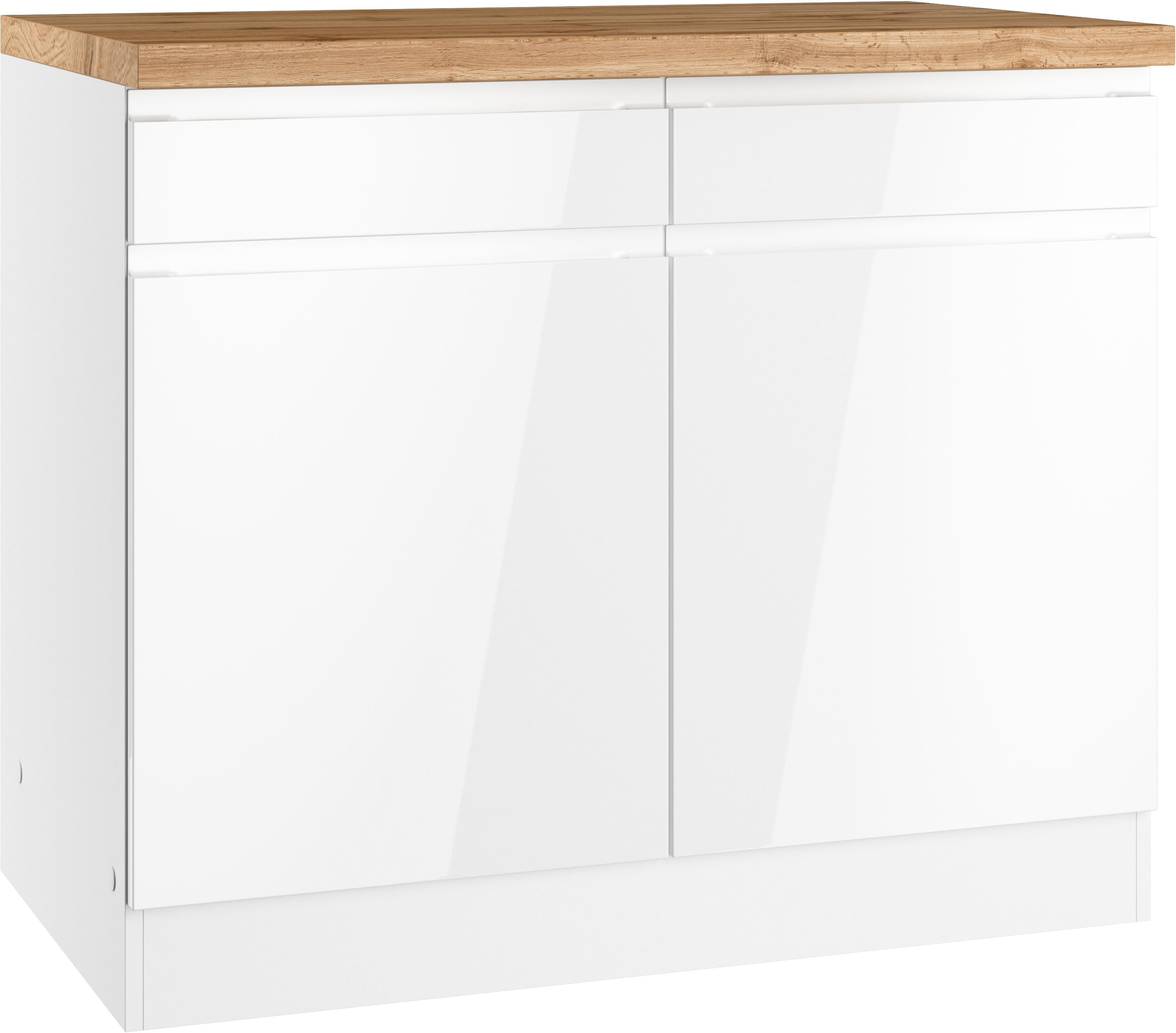 KOCHSTATION Unterschrank »KS-Virginia,neu in verbesserter Ausführung« Stauraum, Softclose, mit CPL-Arbeitsplatte,  Breite 100 cm, 2 Türen, Soft-Close-Funktion