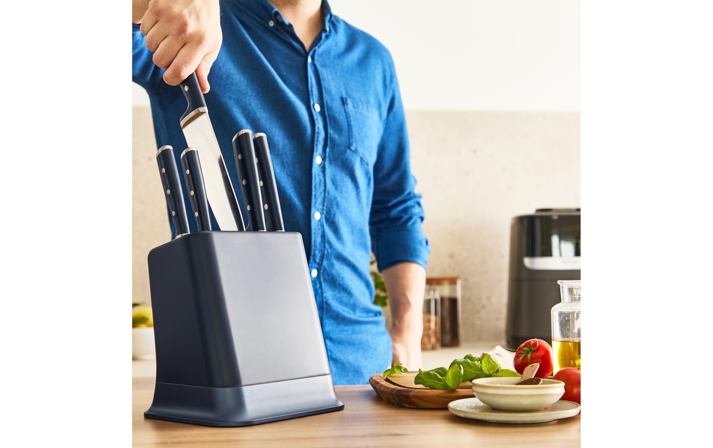 Tefal Messerblock »EverSharp Pro« 6 selbstschärfender Messerblock, Klinge aus deutschem Edelstahl