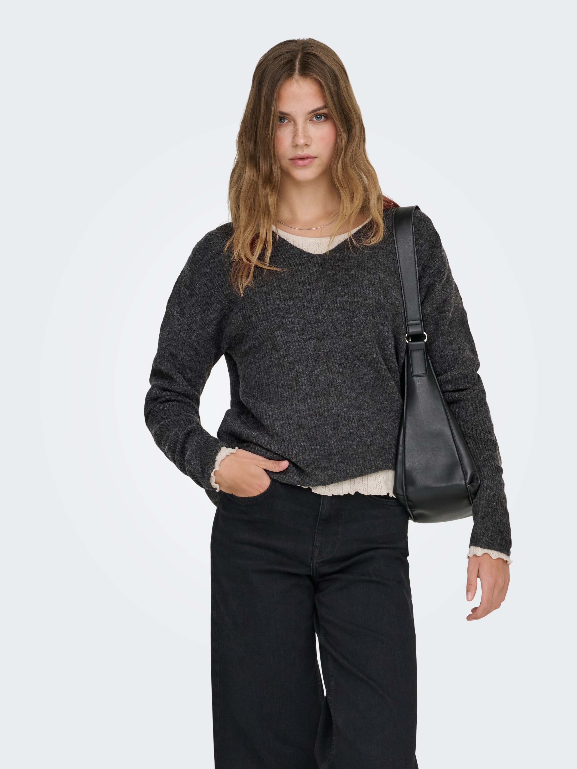 ONLY Strickpullover »ONLCAMILLA V-NECK L/S PULLOVER KNT NOOS«