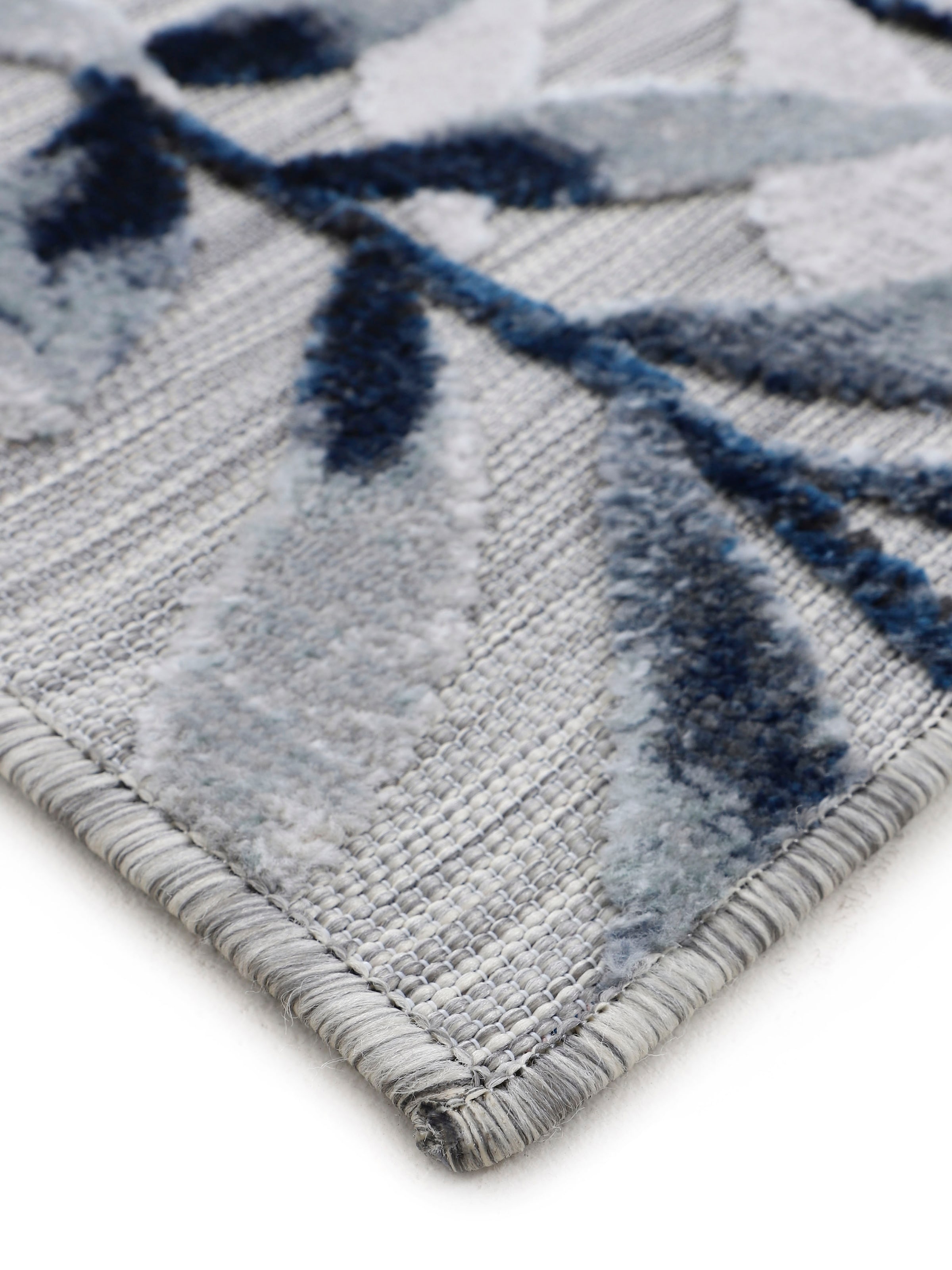 carpetfine Tapis »Deja 100« Rectangulaire 4 mm Höhe robustes Flachgewebe, Floral Palmenblätter, In- und Outdoor, Läufer