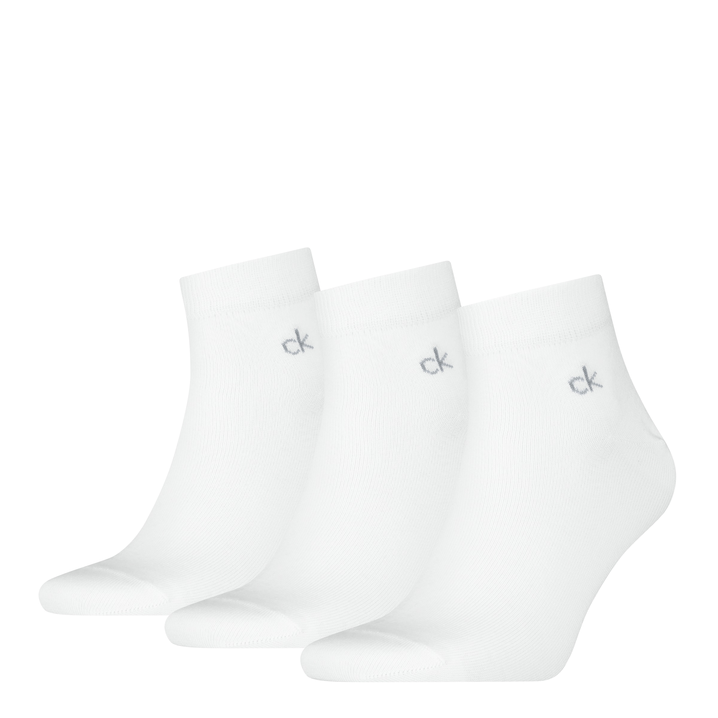 Calvin Klein Chaussettes courtes »CK MEN QUARTER« 3 paires,  bord-côte, mélange coton, élastique