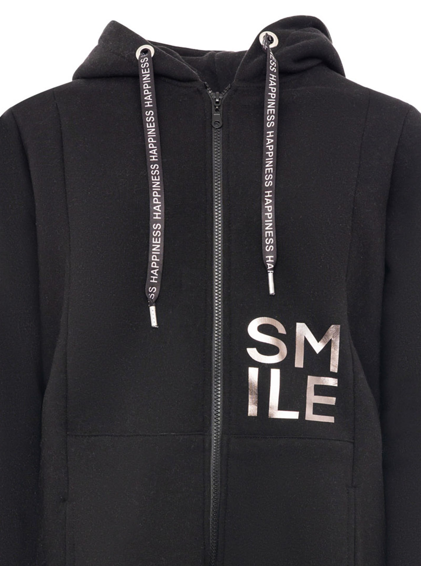 Zwillingsherz Manteau court »"Alissa Shiny"« Kapuze, Reissverschluss, glänzender Print, bedrucktes Band