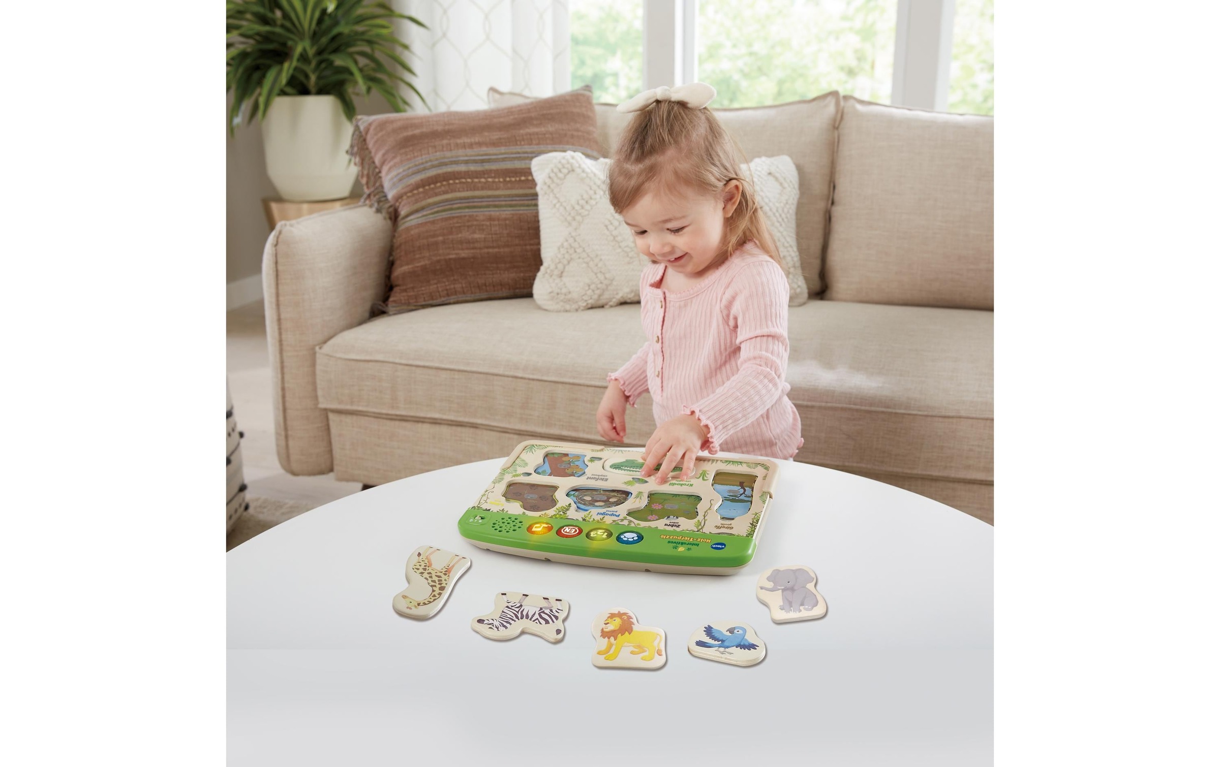 Vtech® Jouets éducatifs »Interaktives Holz-Tierpuzzle«