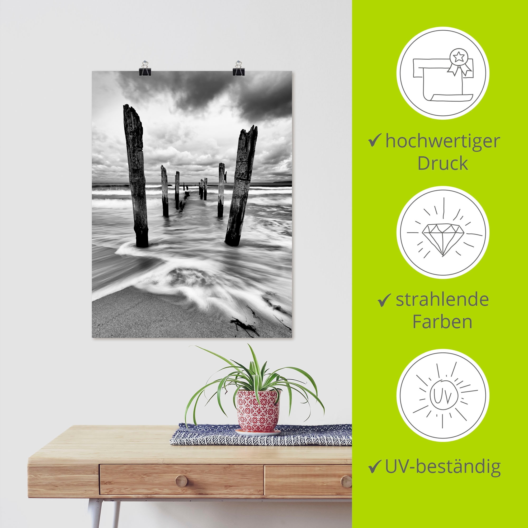 Artland »Holzstangen am Ostseestrand« 1 cuis tlg. ohne Rahmen