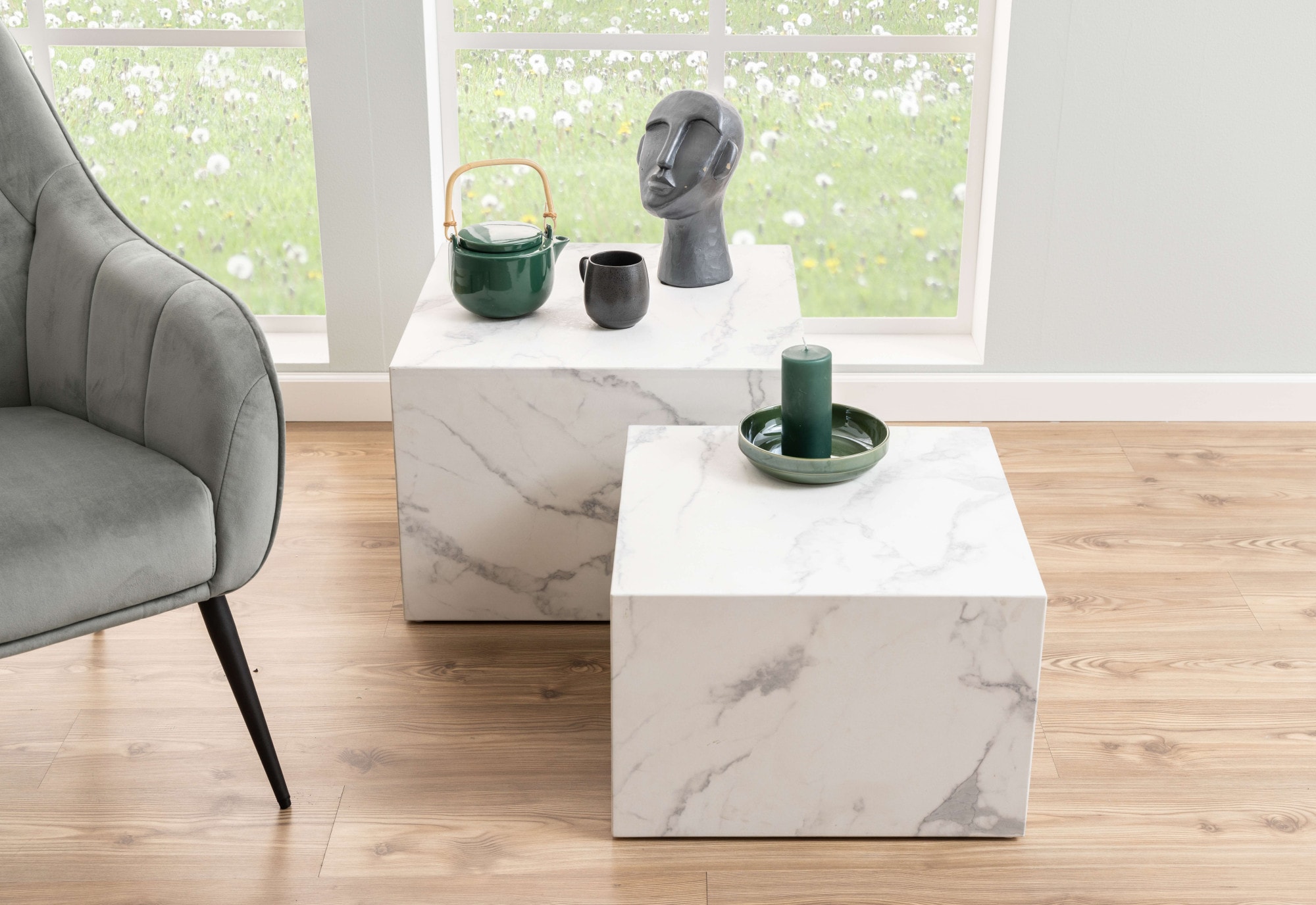 ACTONA GROUP Table basse »Dice Couchtischsatz, Beistelltisch, Kaffeetisch, Sofatisch,« Set de 2, plusieurs variantes disponibles, L : 58/50 cm