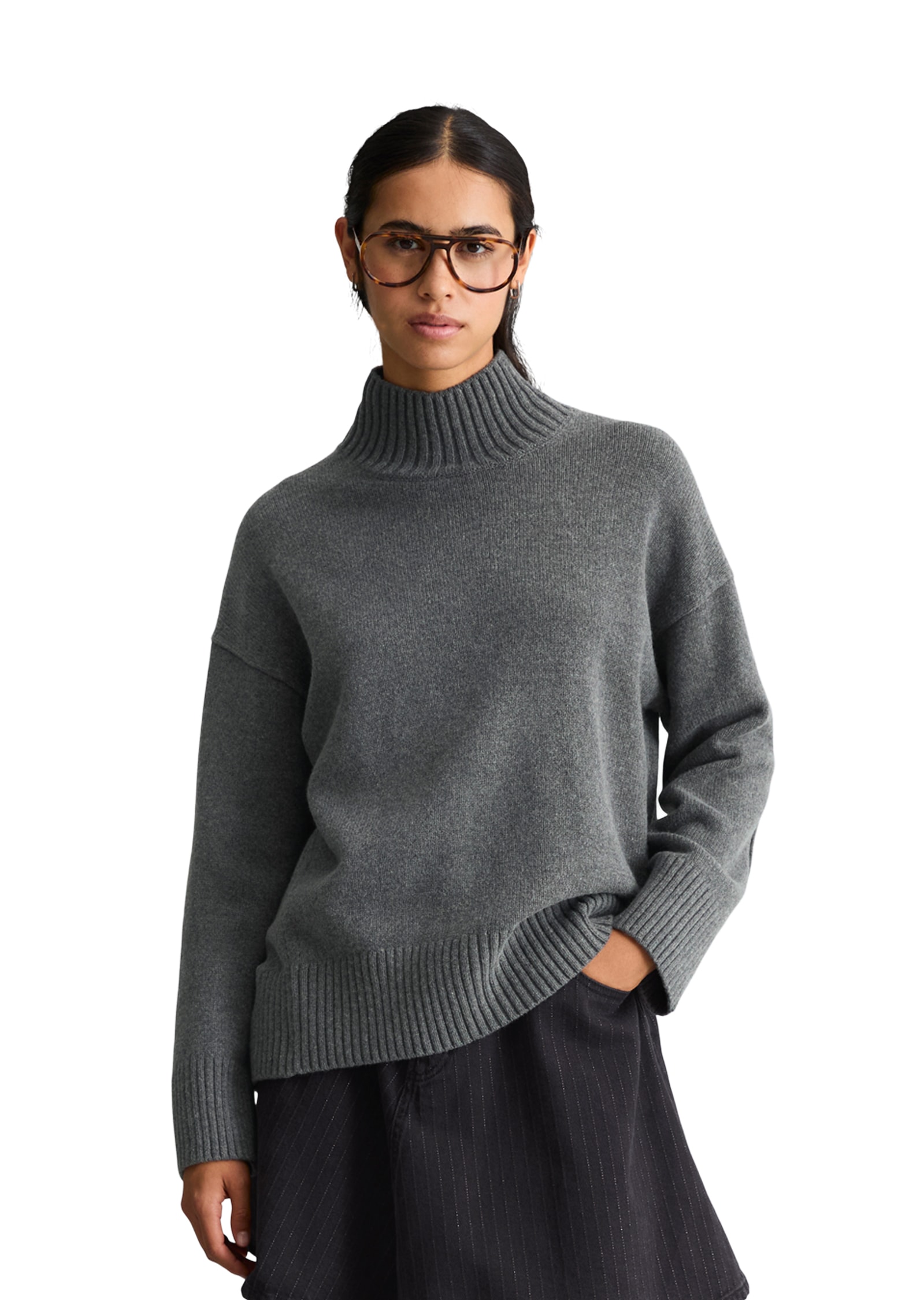 Marc O'Polo DENIM Pull à col montant »oversize aus weichem Wolle-Mix«
