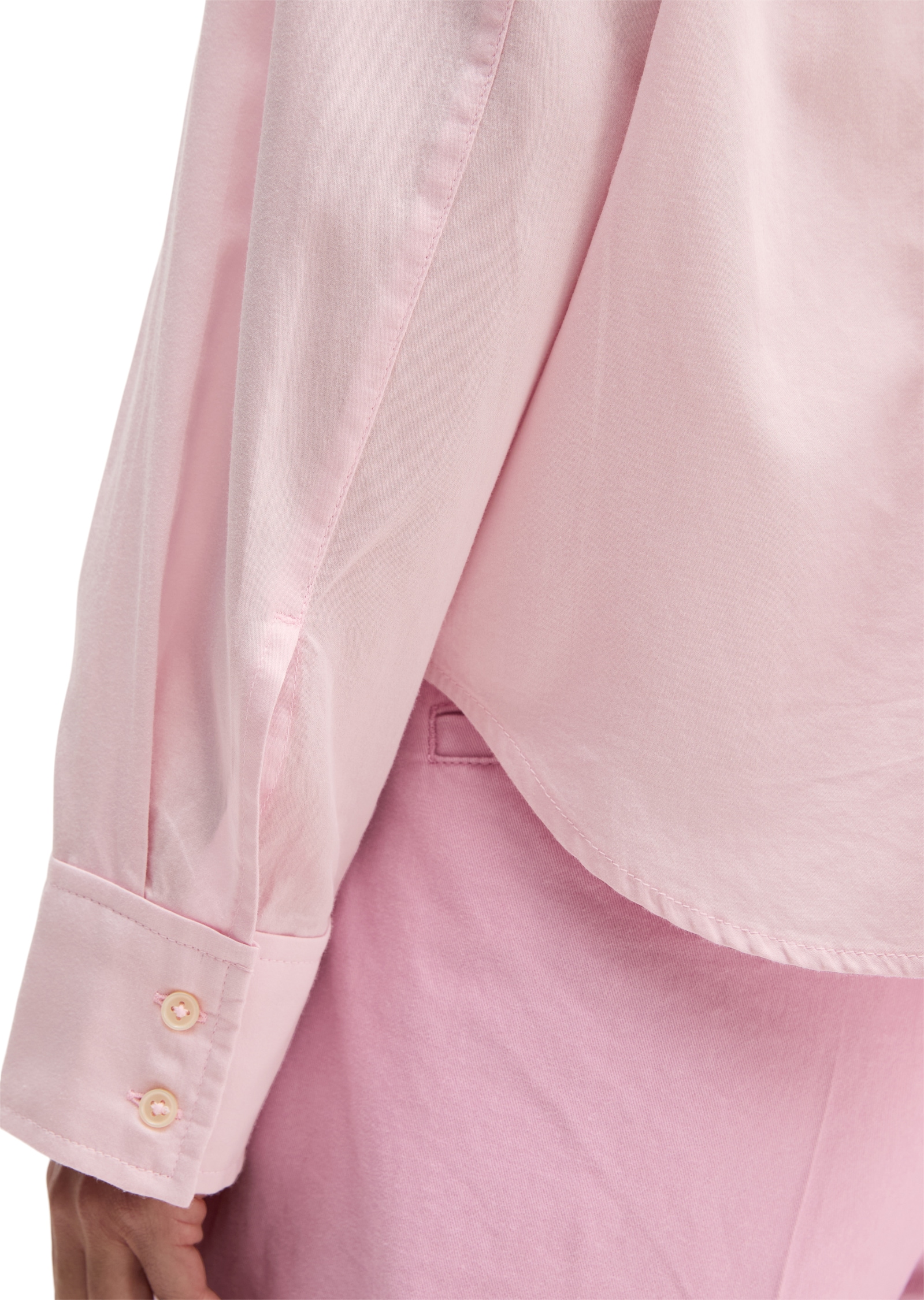 Marc O'Polo Blouse à manches longues relaxed fit cropped aus Baumwoll-Satin