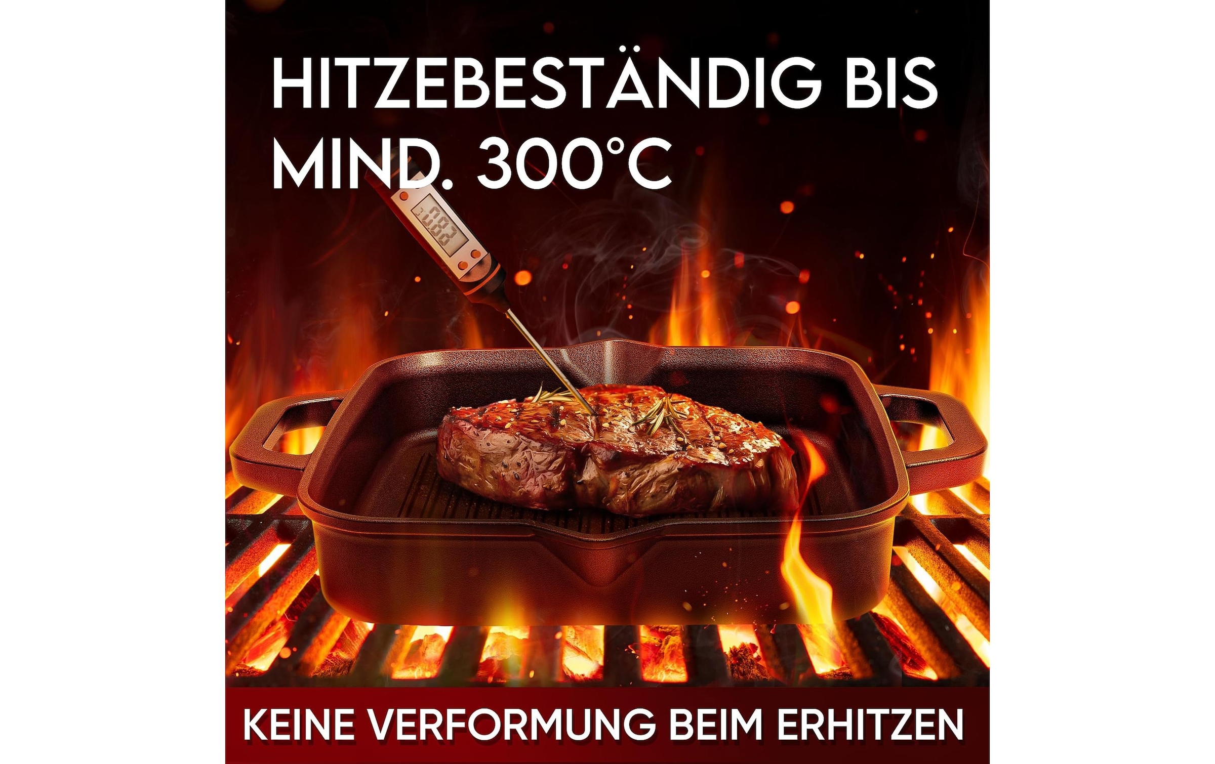   Grillpfanne »Gusskoenig 26 cm mit Ringreiniger« Gusseisen;Gas;Glaskeramik-Kochfeld;Induktion