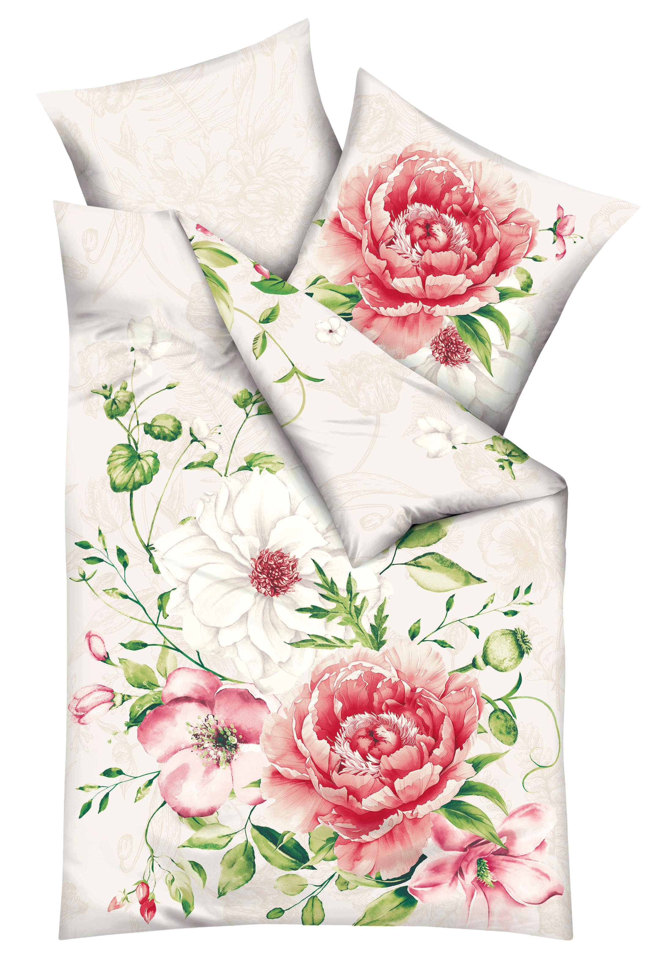 Kaeppel Linge de lit »Blushing Rose« 2 cuis avec des roses