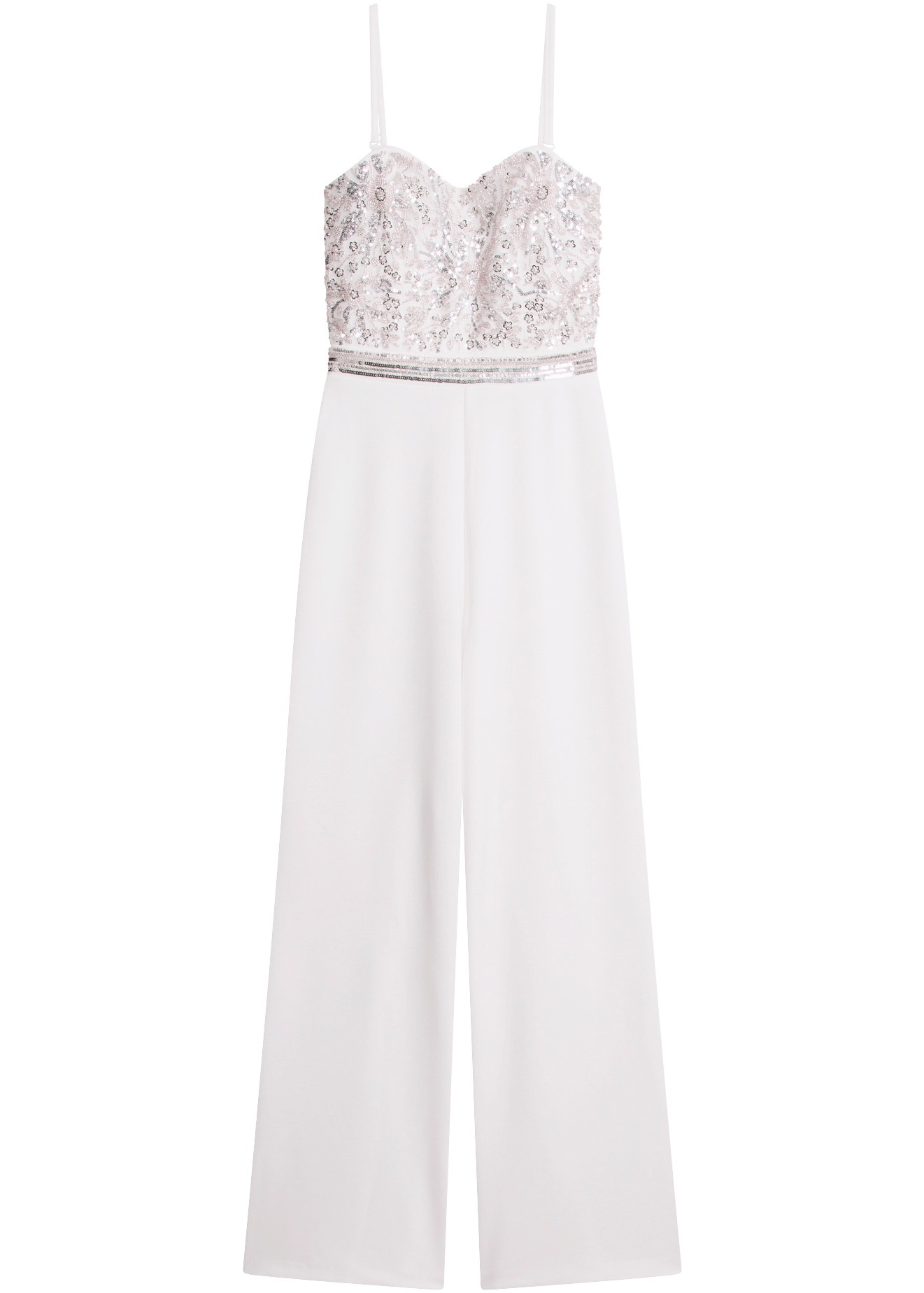 bonprix Overall Slim Fit Passform, mit Bustier-Ausschnitt, aus strukturiertem Crepe