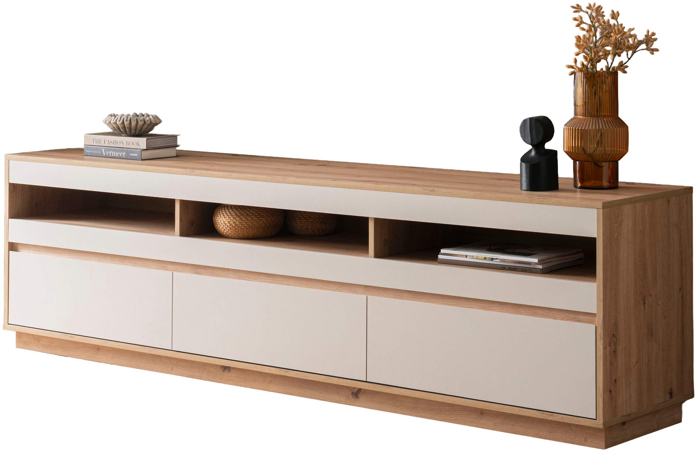 Home affaire Table basse »Sonora, moderner TV-Unterschrank, Kommode in Eiche Artisan, TV-Schrank« filigrane Rahmenoptik, ausreichend Stauraum, vielseitig einsetzbar