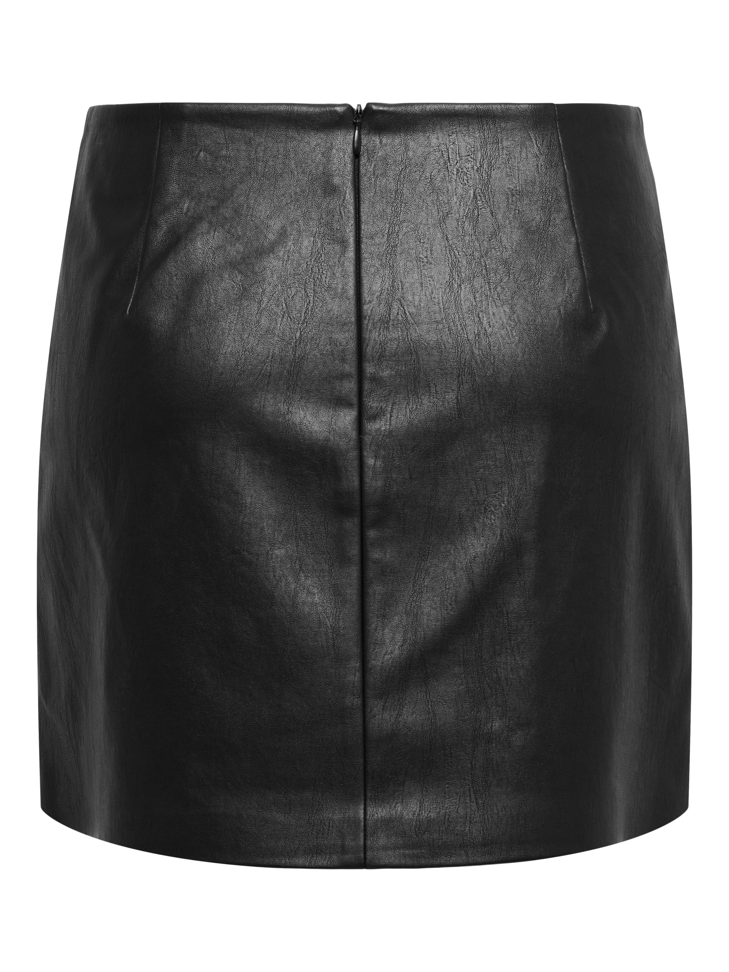 ONLY Jupe en similicuir »ONLASTRIA FAUX LEATHER SHORT SKIRT OTW« mit Knopf Details, softes Lederimitat