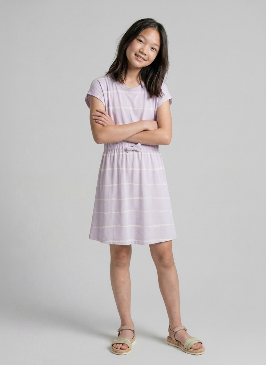 TOM TAILOR Robe en jersey Sans poches au design rayé