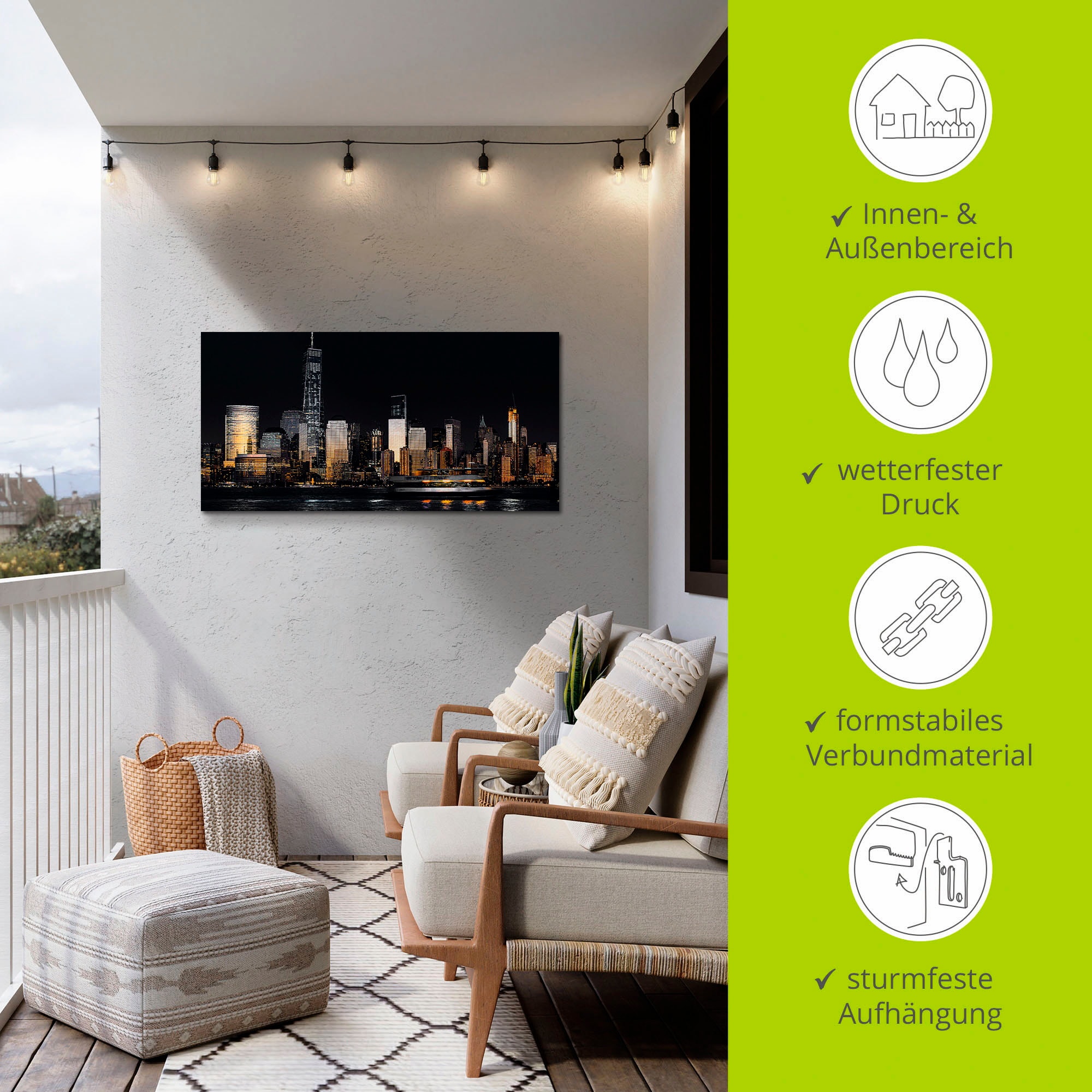 Artland Fresque murale »New York Financial Distrikt« 1 cuis tlg. als Alubild, Leinwandbild in verschied. Grössen