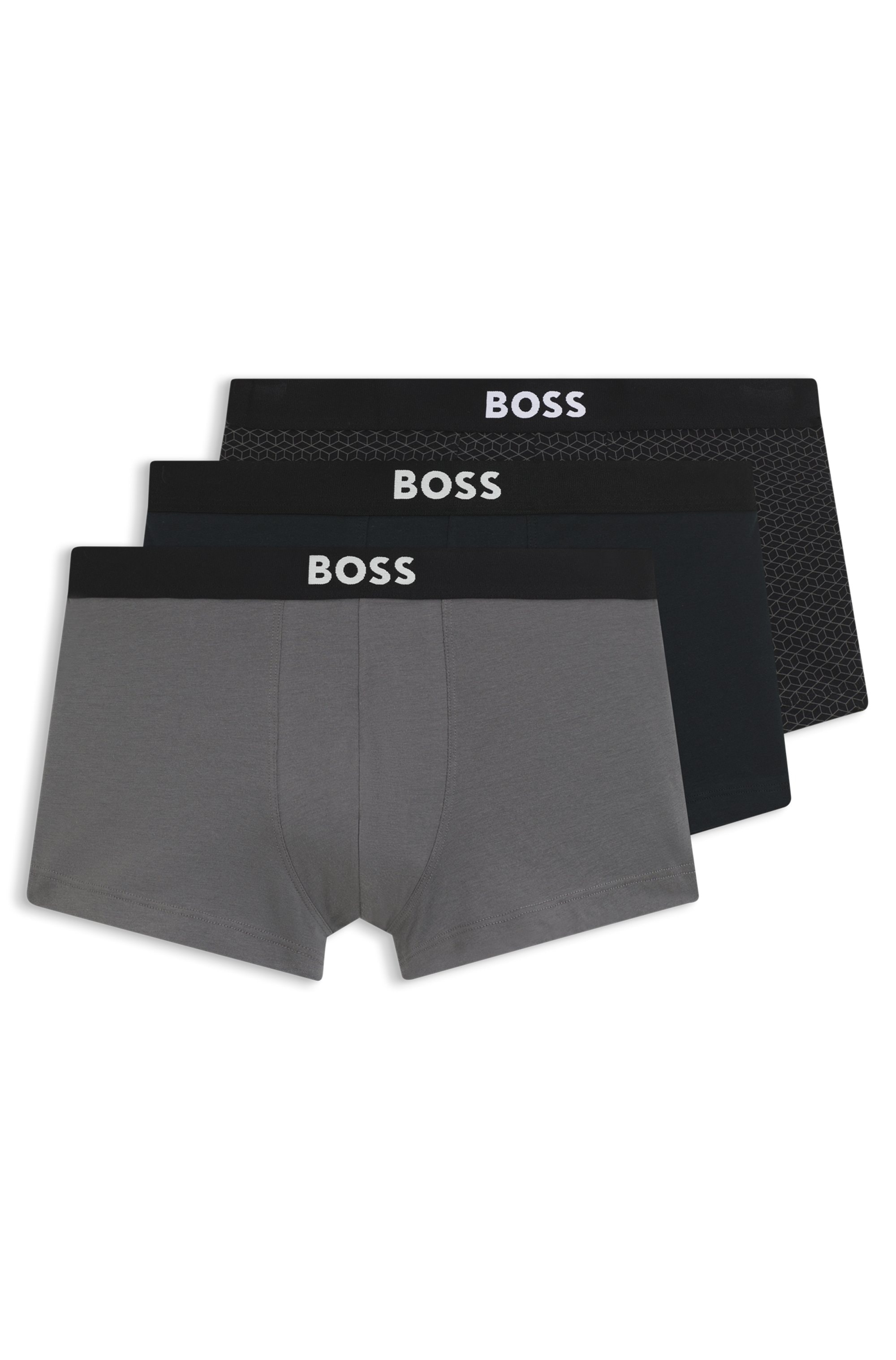 BOSS Tronc »Trunk 3P BOSS ONE« 3 cuis hauteur de ceinture moyenne, 1x à motifs, 2x unicolores