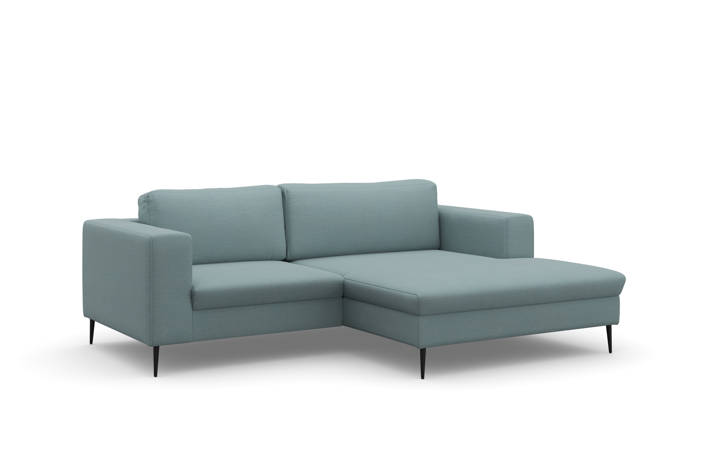 DOMO collection Canapé d'angle »Modica kompakt und elegant, Breite 244, L-Form« Aussi en velours côtelé, hauteur adaptée aux robots aspirateurs courants !