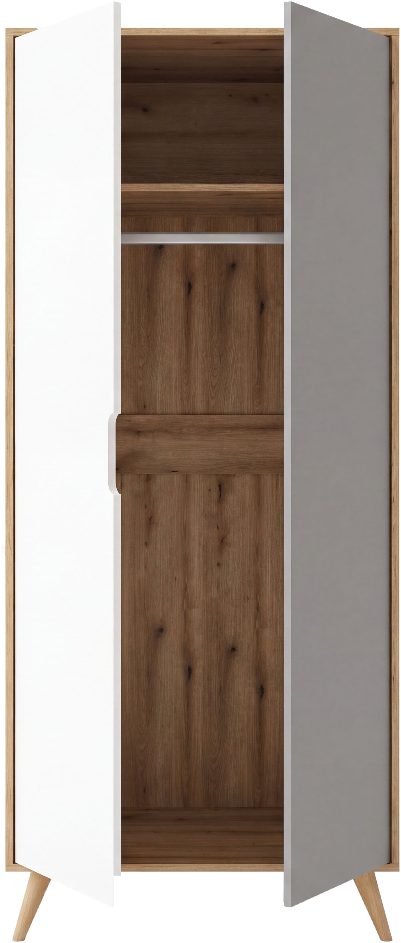GOODproduct Kleiderschrank »TALVINNA, Schlafzimmerschrank,Garderobenschrank,Schrank,Dielenschrank« 2-türig, Breite 81cm, 1 Kleiderstange, 1 fester Boden