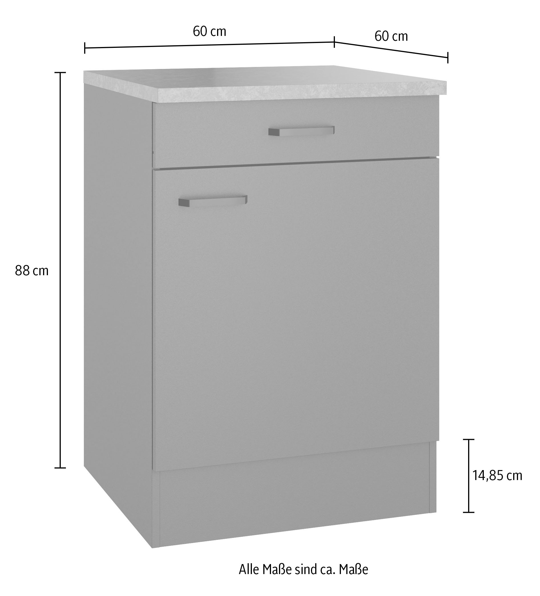 OPTIFIT Armoire basse »OPTImulti« Breite 60 cm, Tiefe 60 cm, mit 1 Tür, 1 Schubkasten, 1 Einlegeboden