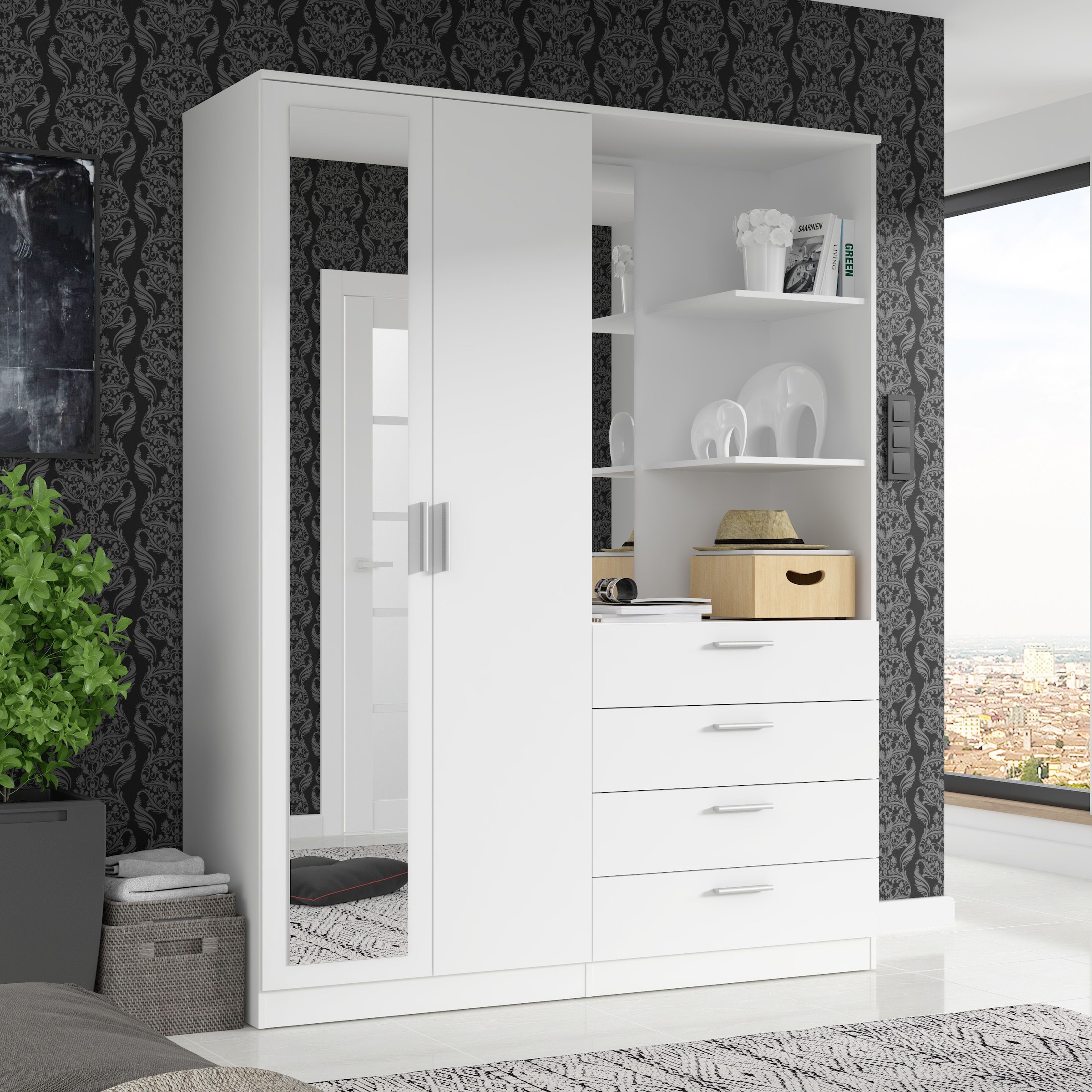 FORTE Vestiaire compact L/H/P 159,3/203,4/52,7 cm, rangement optimal