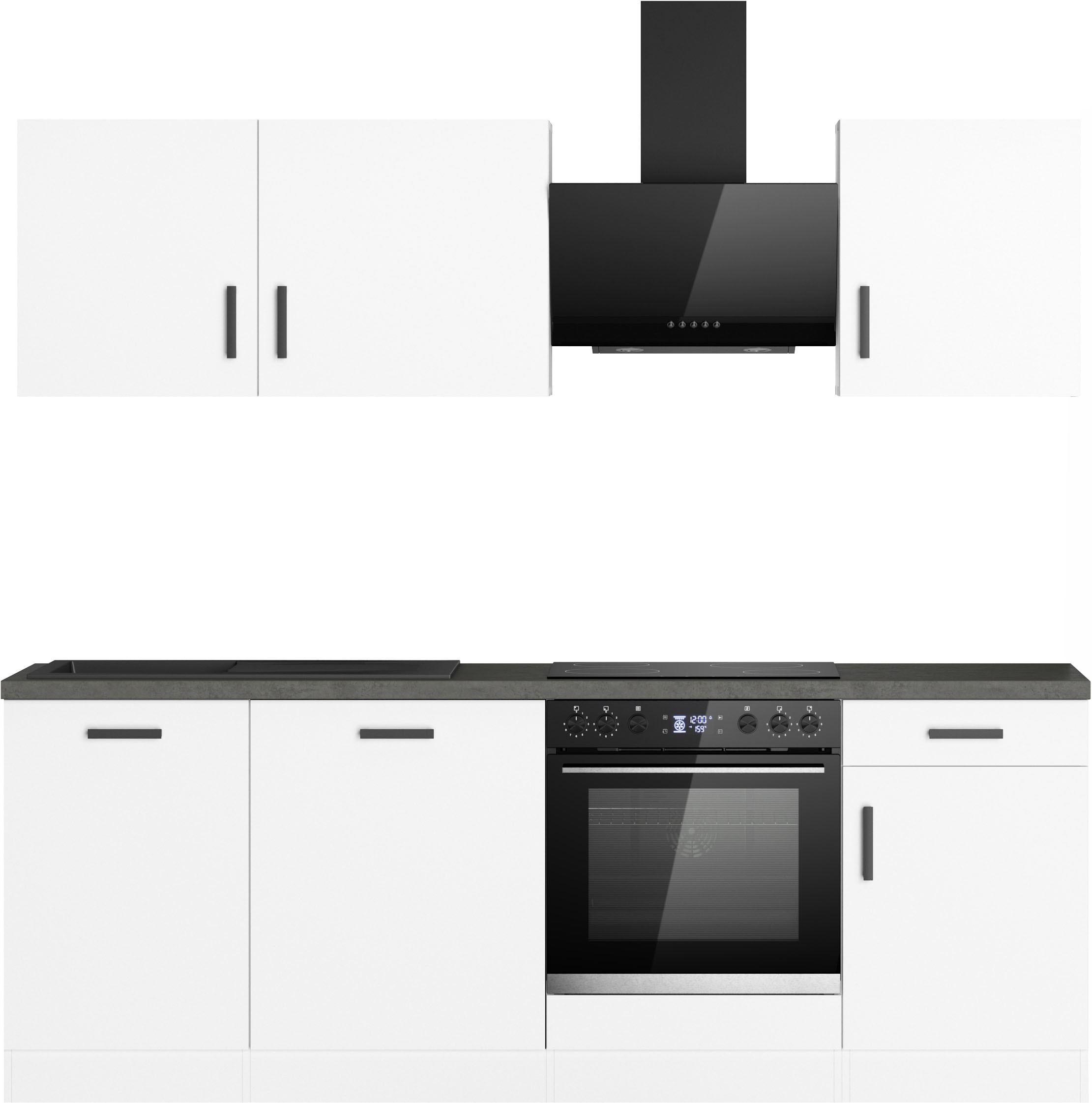KOCHSTATION Kitchenette »KS-Toronto« Largeur 220 cm, au choix avec appareils HANSEATIC-E