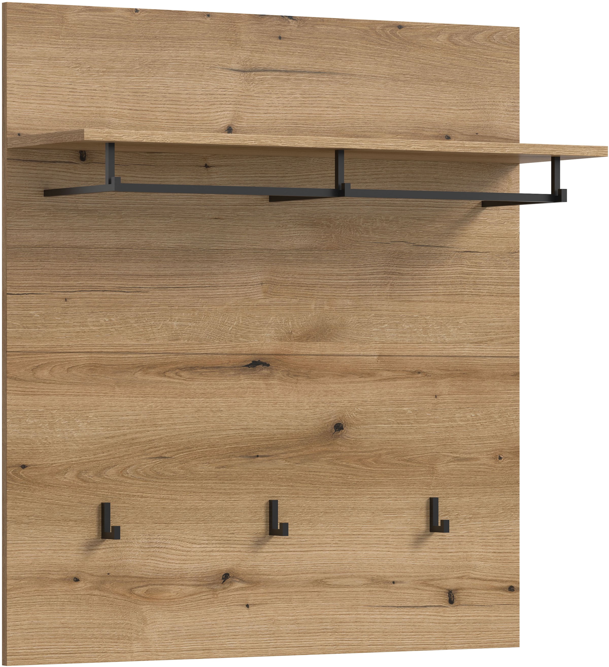 Home affaire Garderobenpaneel »SIENA, Breite 90 cm, 3 Haken, 1 Kleiderstange, 1 Ablageboden« 1 Stk. tlg. Paneel , Wandbpaneel, Garderobe, Wandgarderobe