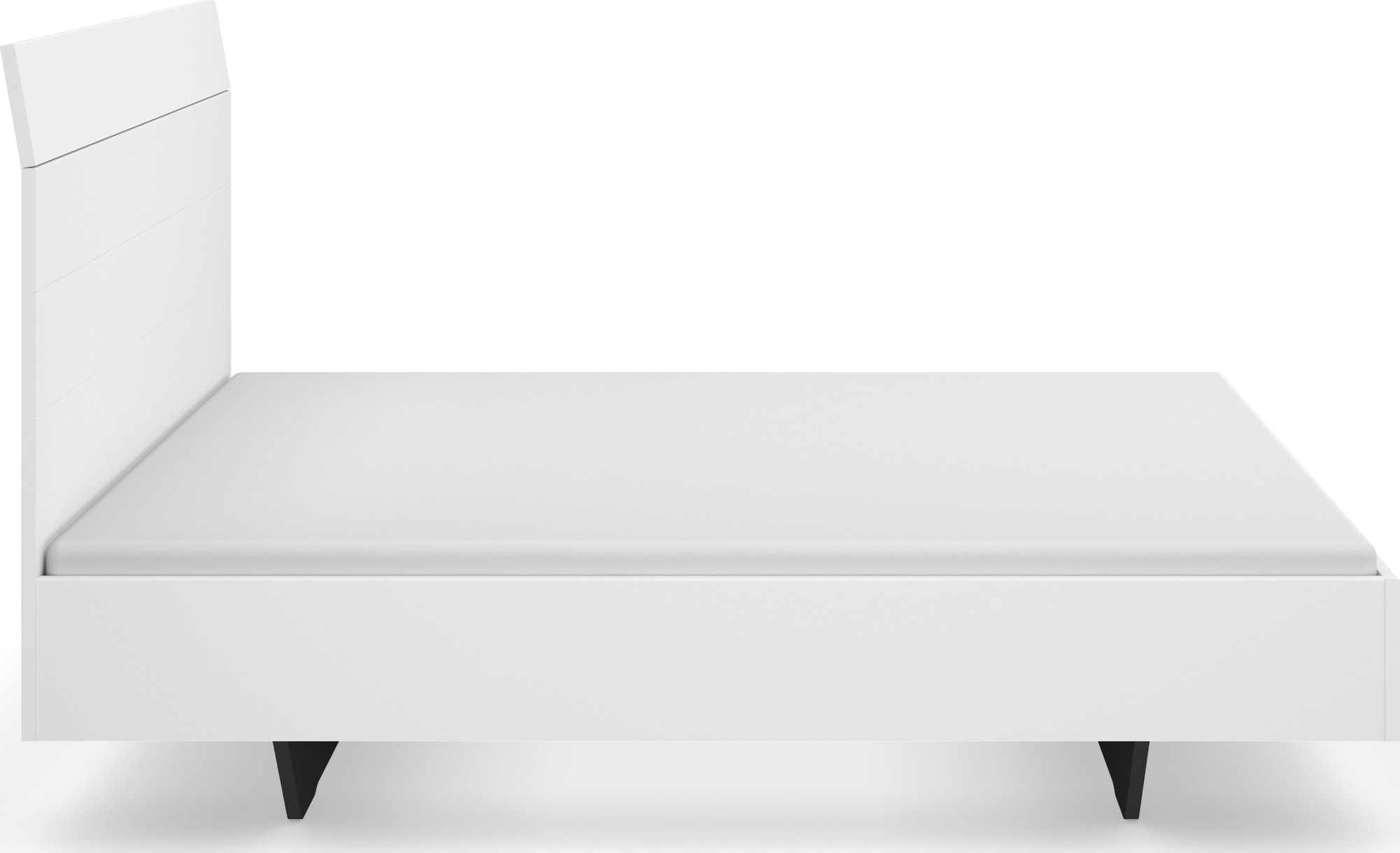 GOODproduct Lit futon »Schlafzimmermöbel Schlafzimmer Einzelbett Doppelbett Holzbett KOLUNA« Surface de couchage 180x200 cm, hauteur des côtés du lit 41 cm,  avec tête de lit haute aspect lattes pour s’appuyer MADE IN GERMANY