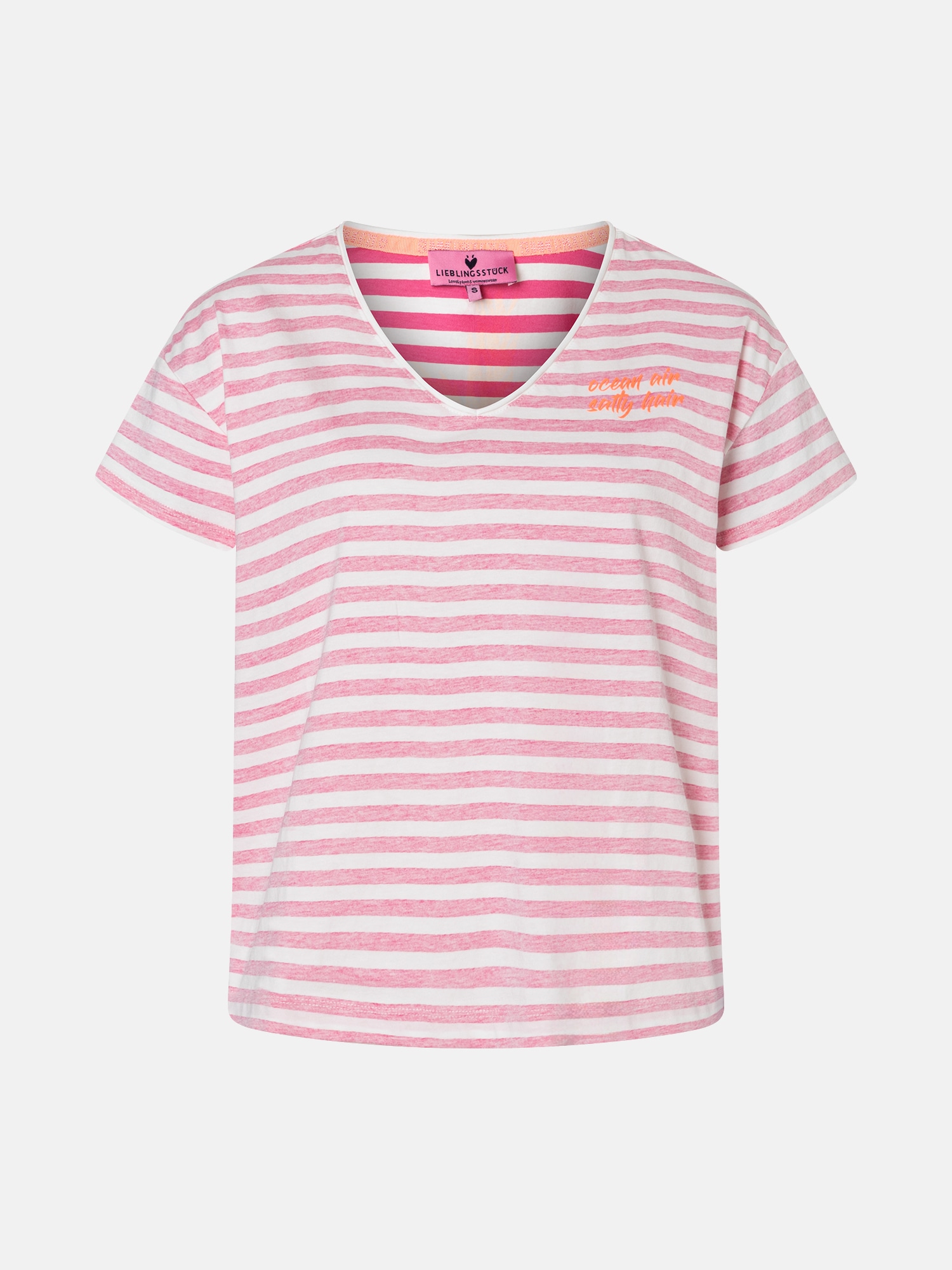 Lieblingsstück T-Shirt »DollyL« mit Rückenprint, V-Ausschnitt, gestreift