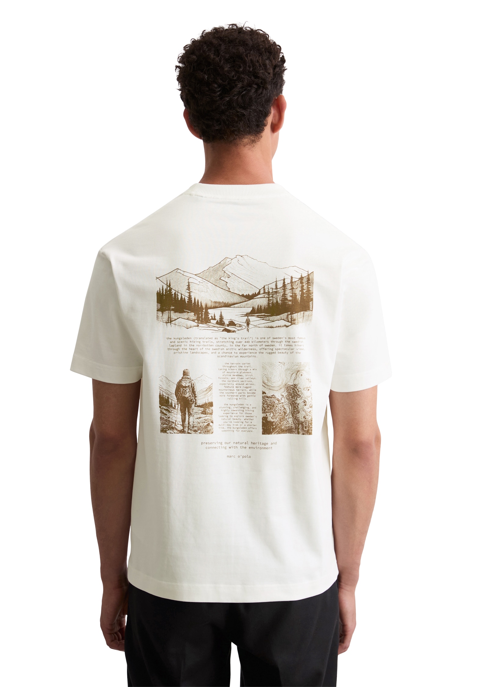 Marc O'Polo T-Shirt relaxed fit, Rundhals, mit Natur-Rückenprint