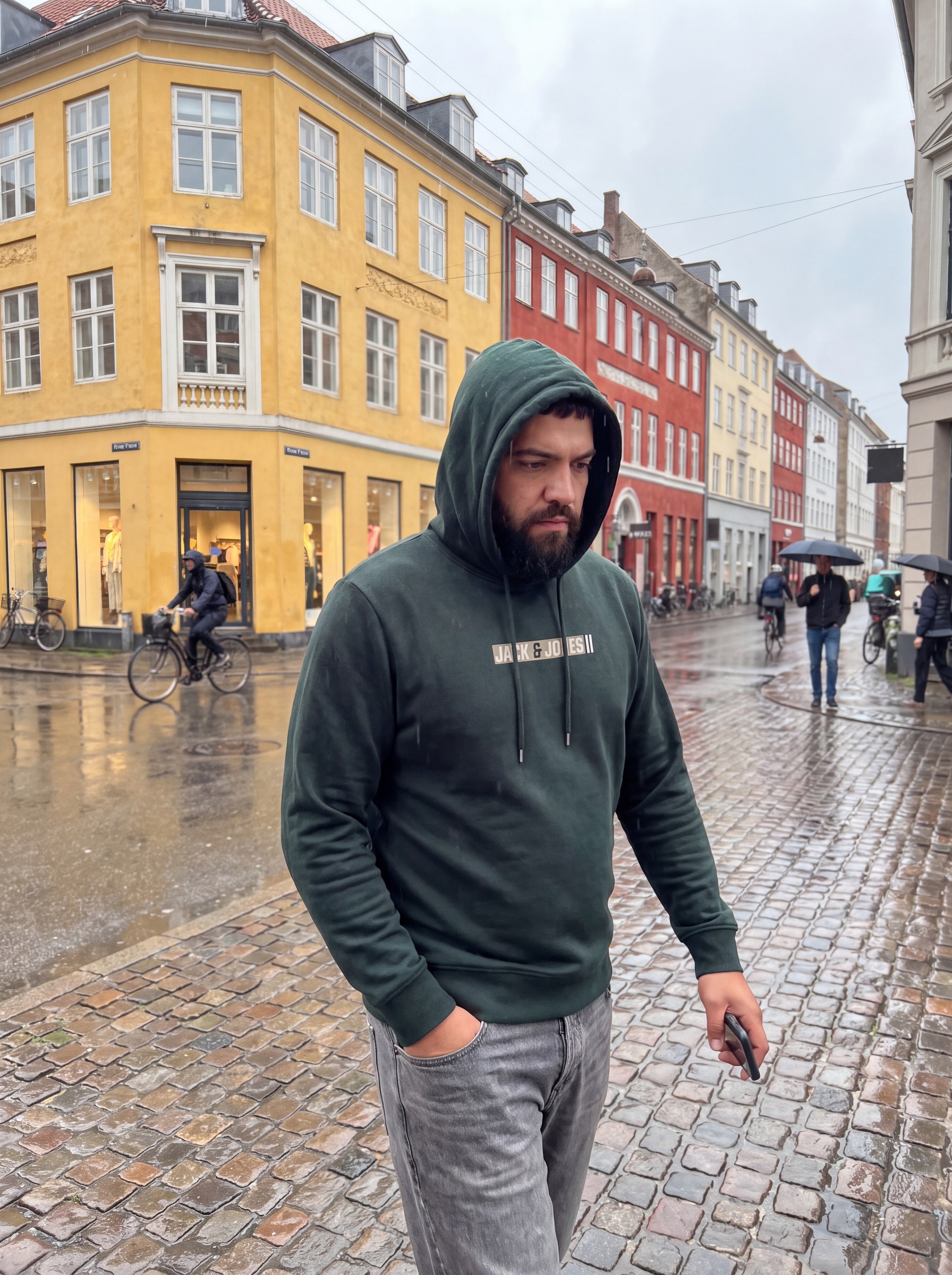 Jack & Jones PlusSize Sweat à capuche »JJMUNK SWEAT HOOD PLS«, mélange de matériaux, coupe normale

