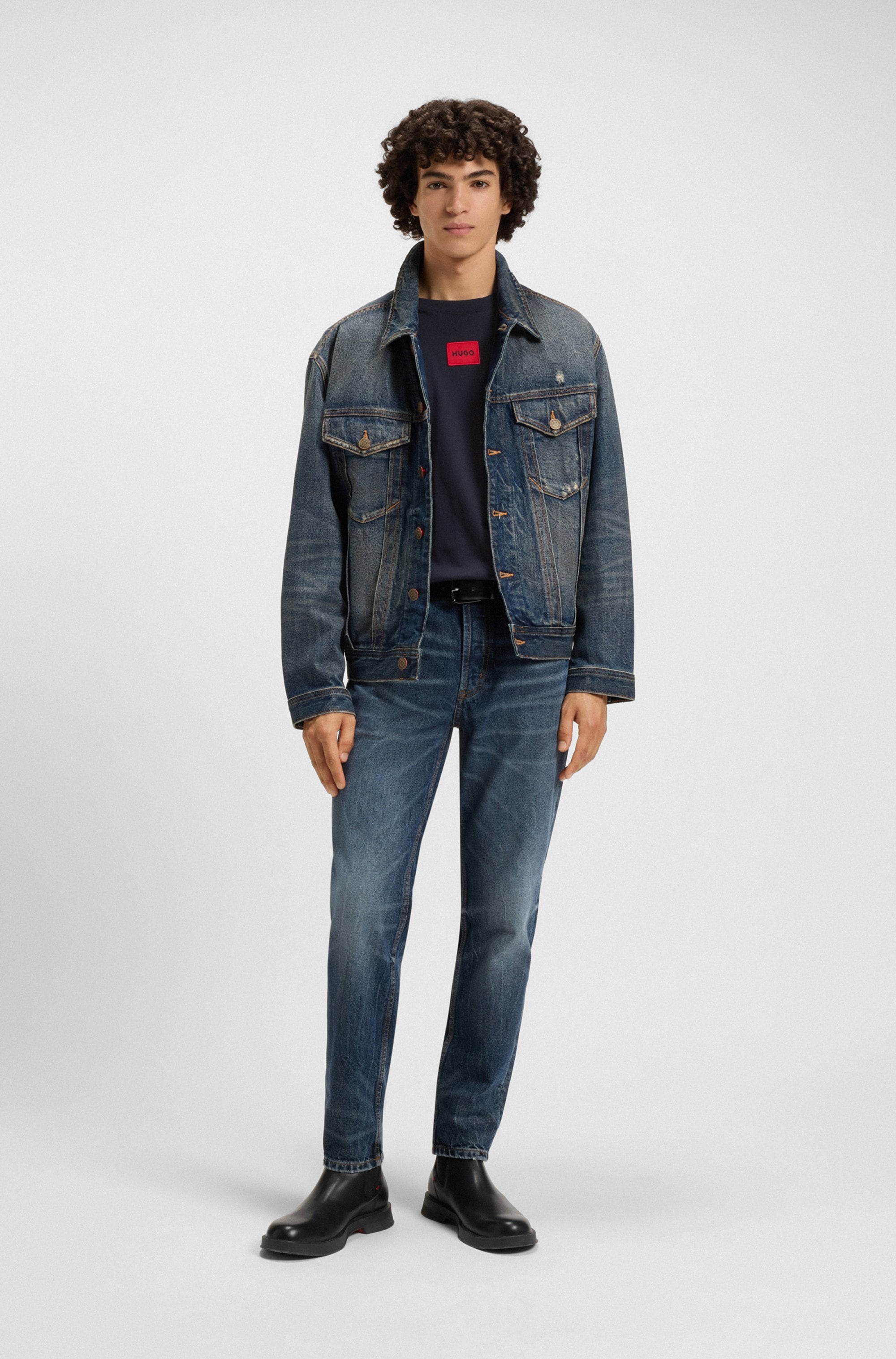 HUGO T-shirt »Diragolino« Rundhalsausschnitt, Regular Fit, Logo-Label