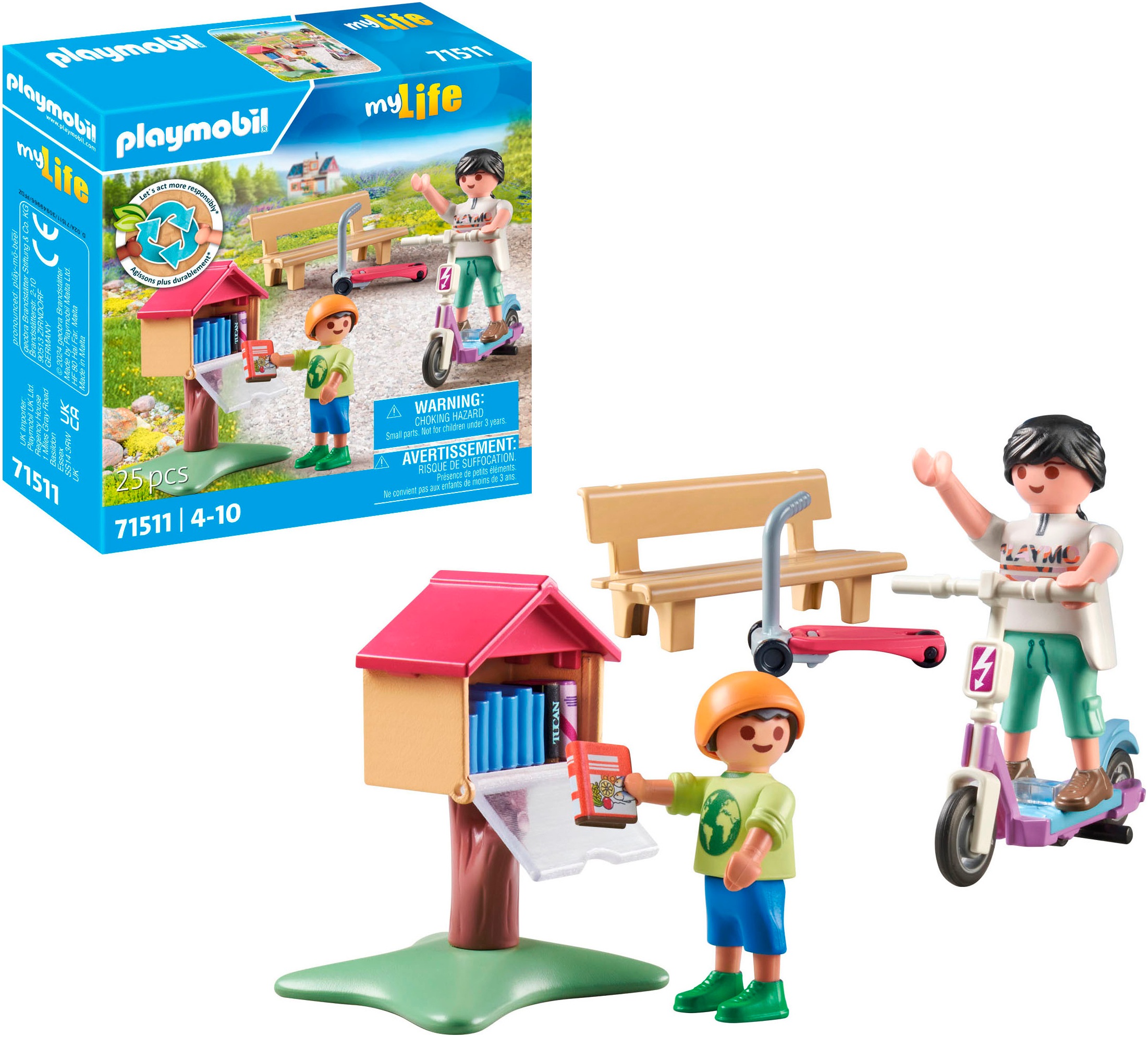Playmobil® Konstruktions-Spielset »Büchertausch für Leseratten (71511), My Life« Made in Europe