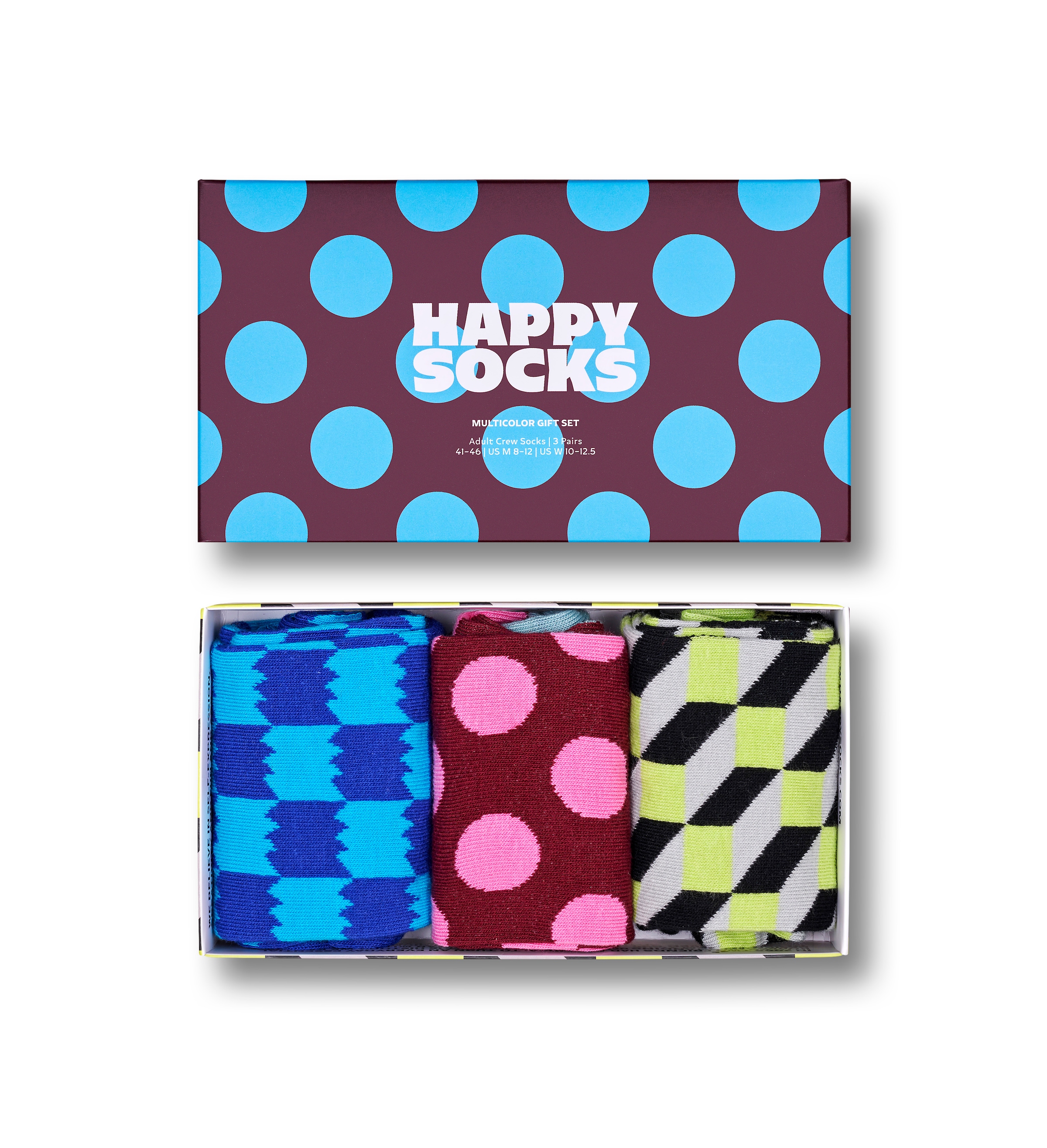Happy Socks Chaussettes longues 3er Pack, 