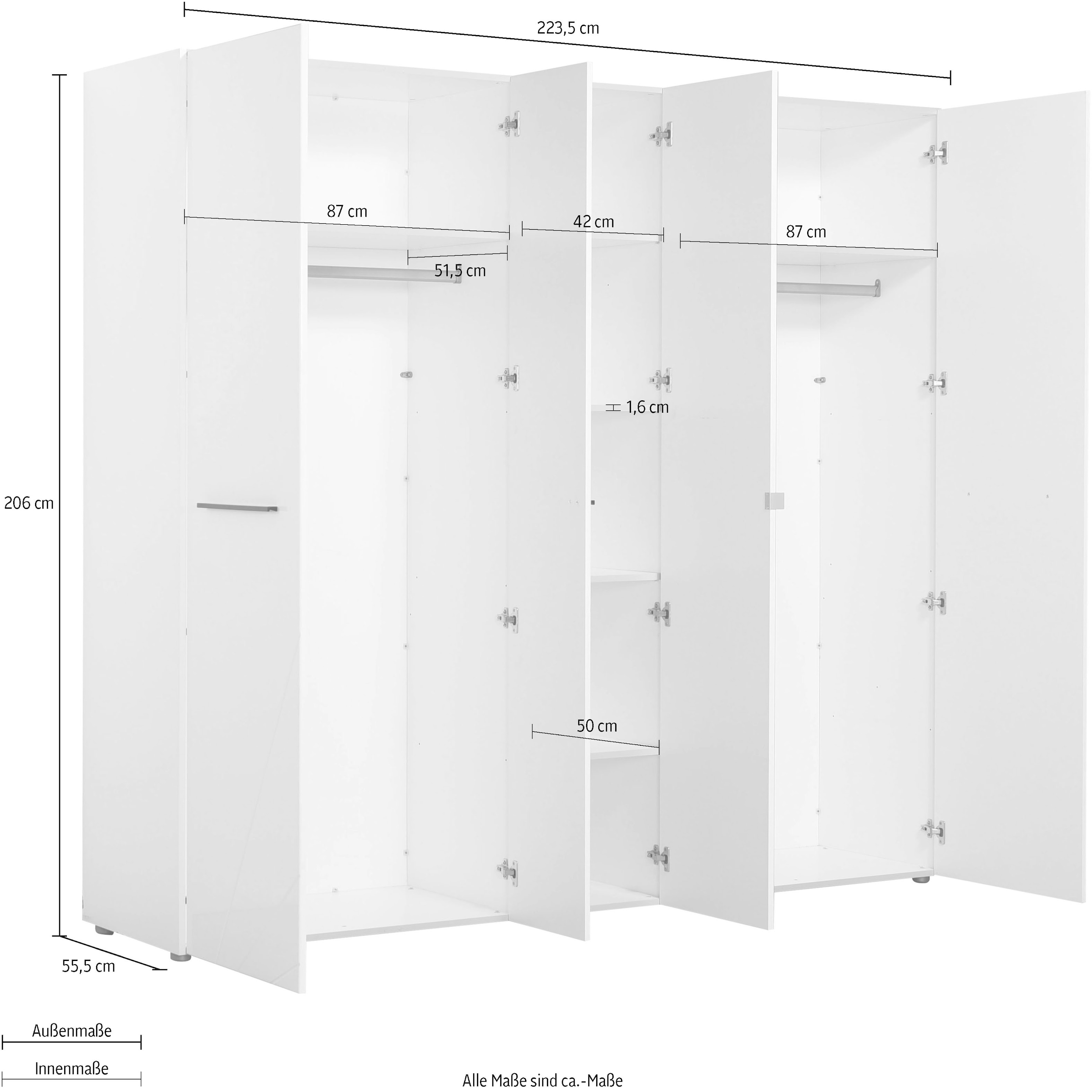 INOSIGN Kleiderschrank »Ksanti« hochglänzende Front, mit Spiegel