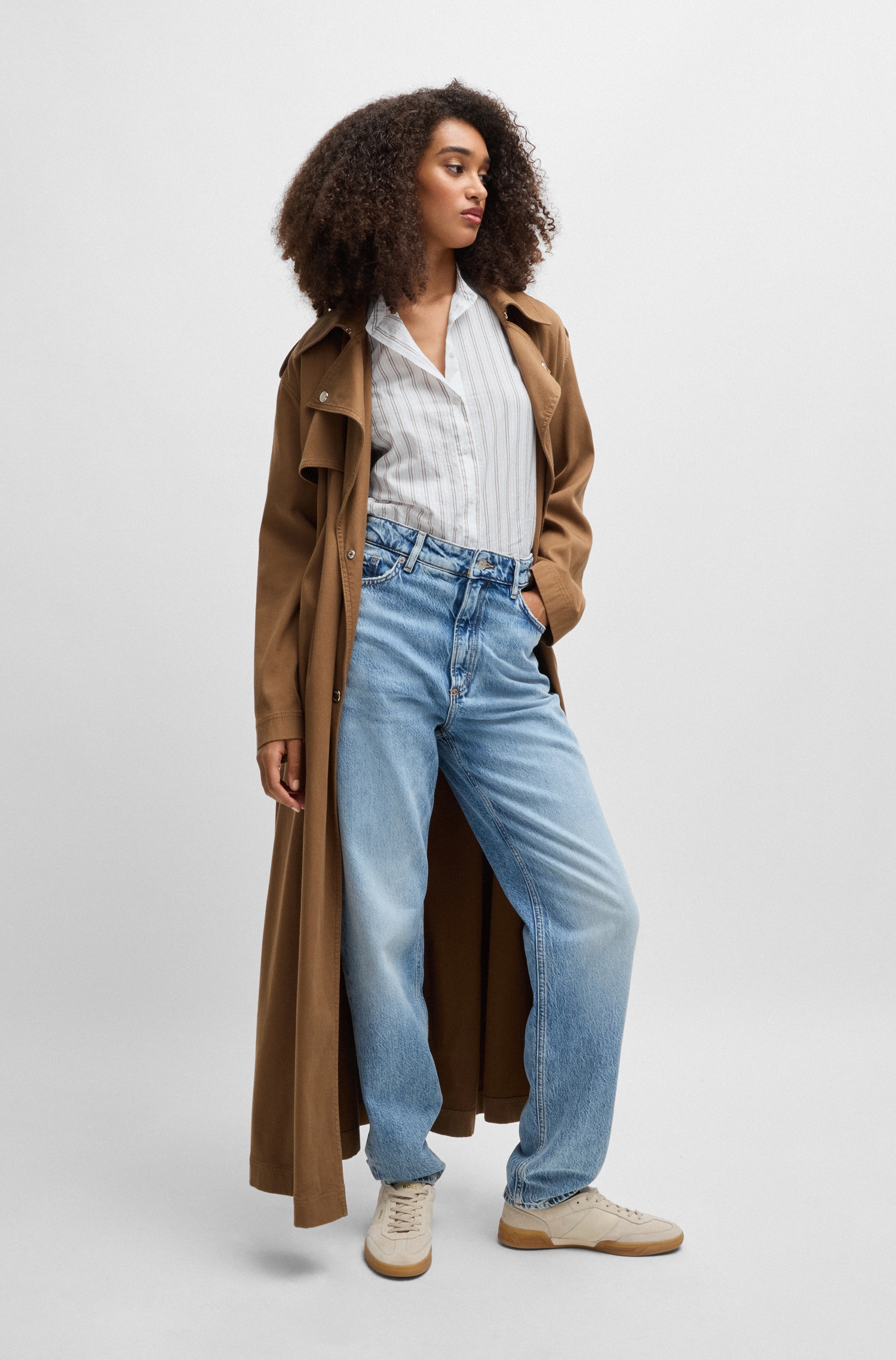 BOSS ORANGE Klassische Bluse »Bilast Premium Damenmode« mit Raffungen an den Ärmeln