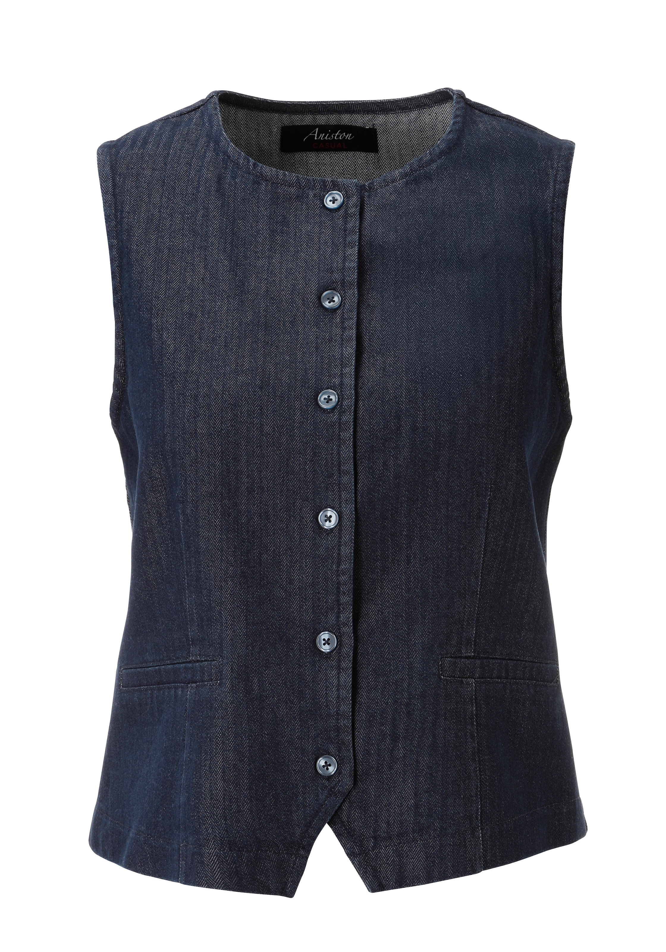 Aniston CASUAL Gilet court en denim structuré et doux - NOUVELLE COLLECTION