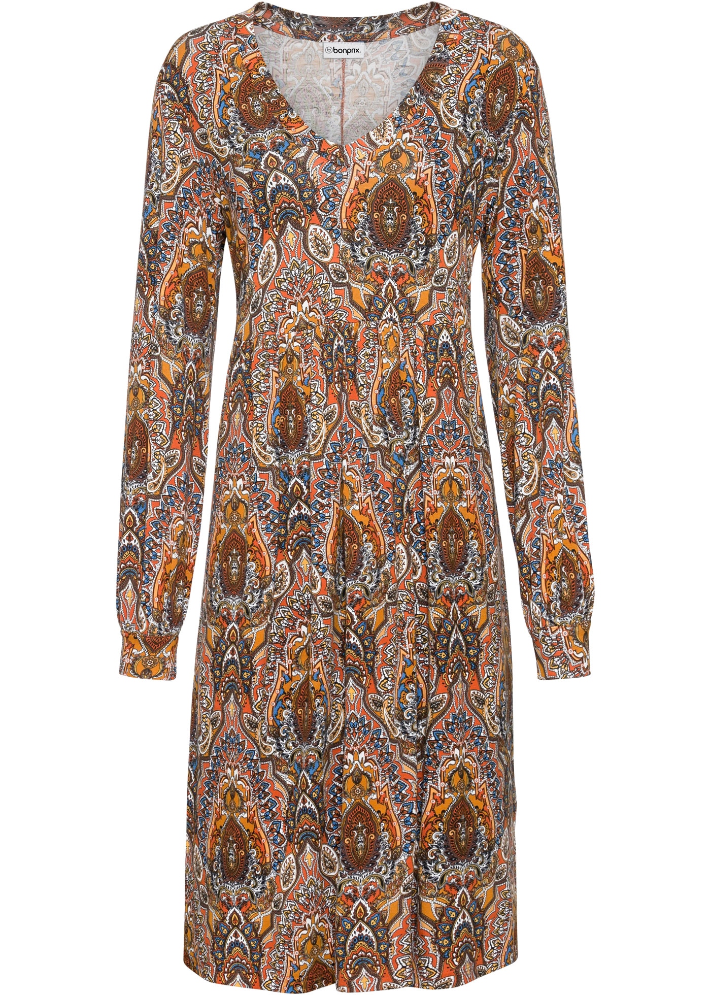 bonprix Robe en jersey für kühle Tage, aus Viskose mit Elasthan, ausgestellte Passform