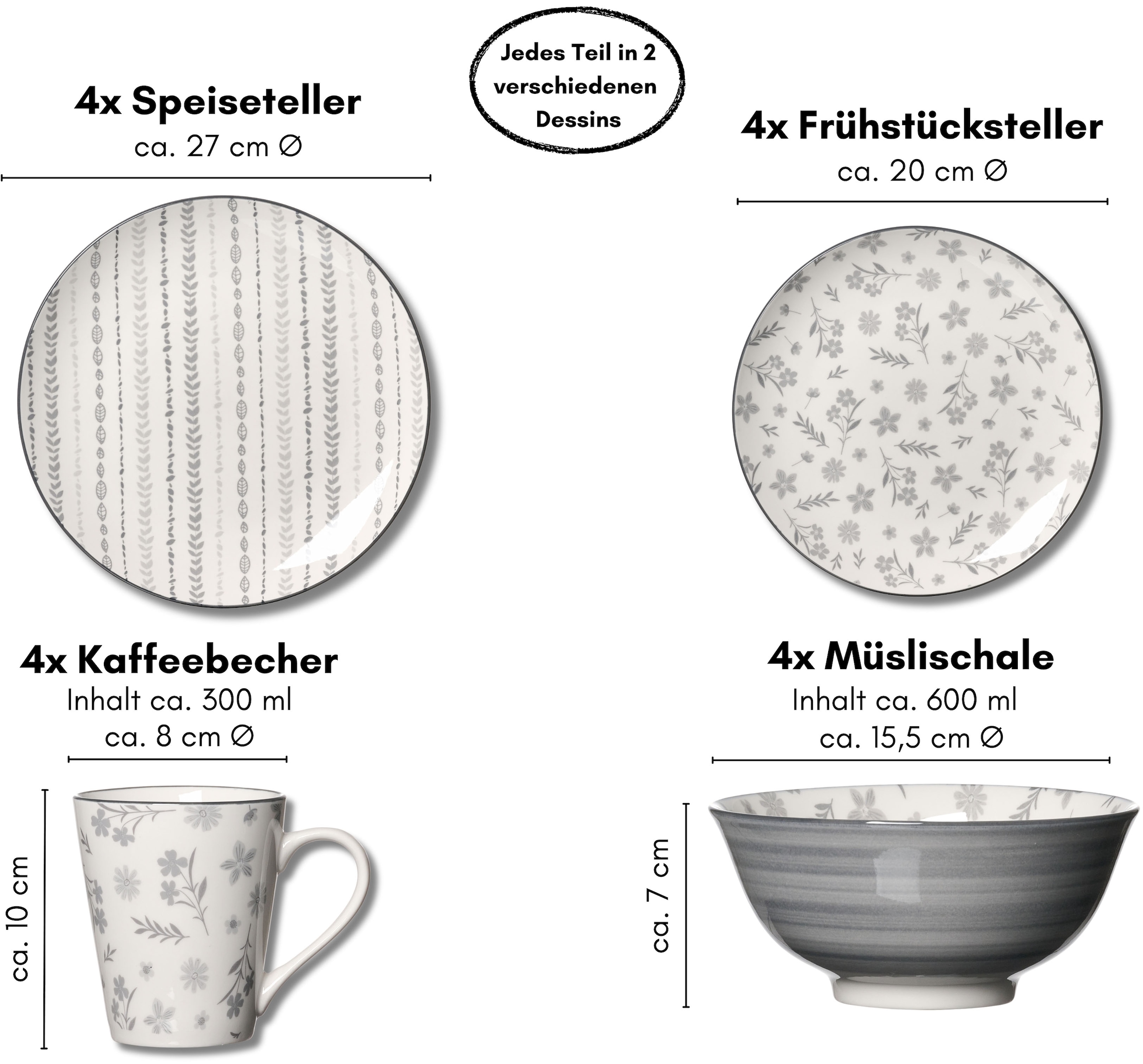 Ritzenhoff & Breker Kombiservice »Sendai« florale, graphische Muster