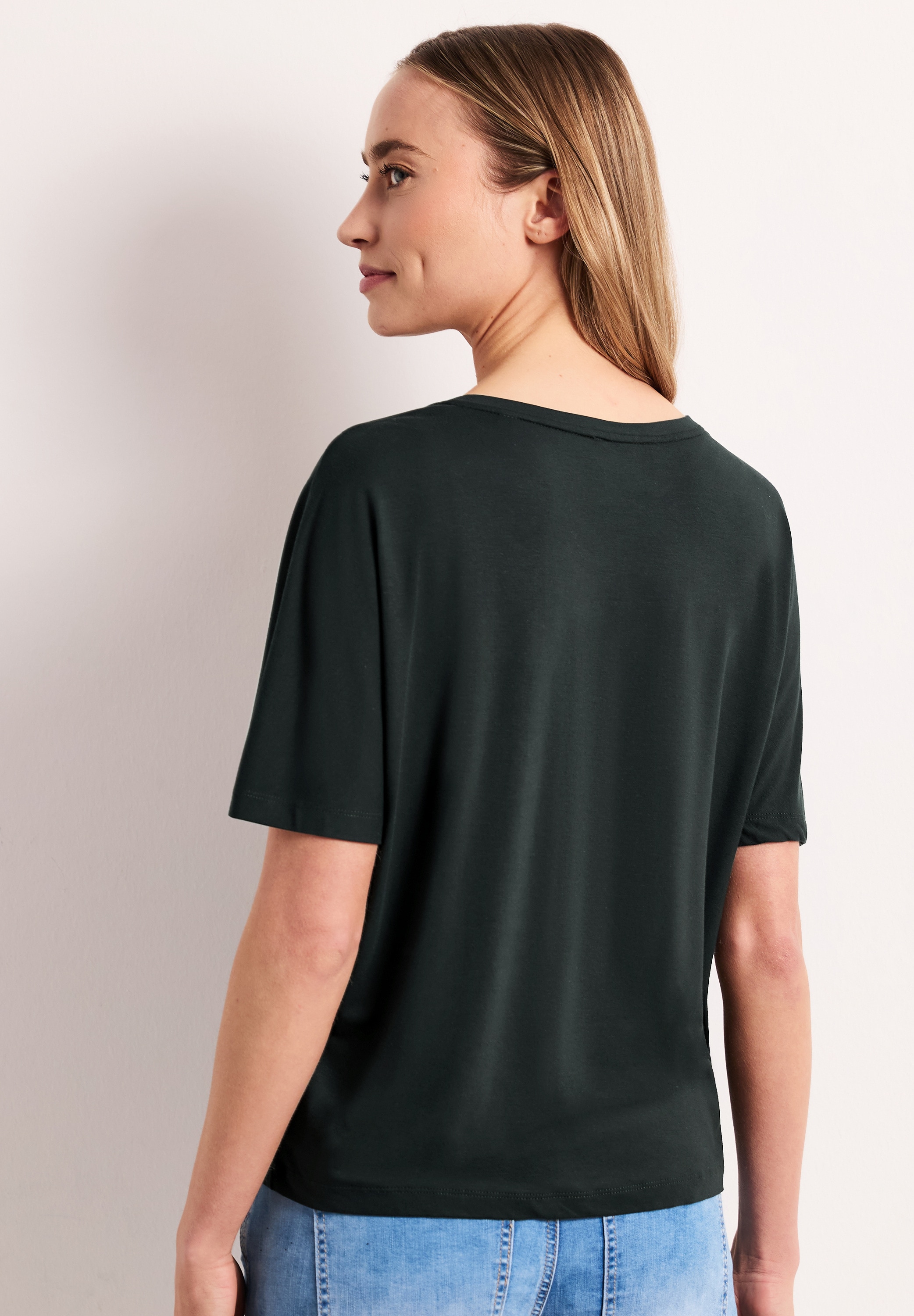 STREET ONE Kurzarmshirt Sommershirt in Unifarbe