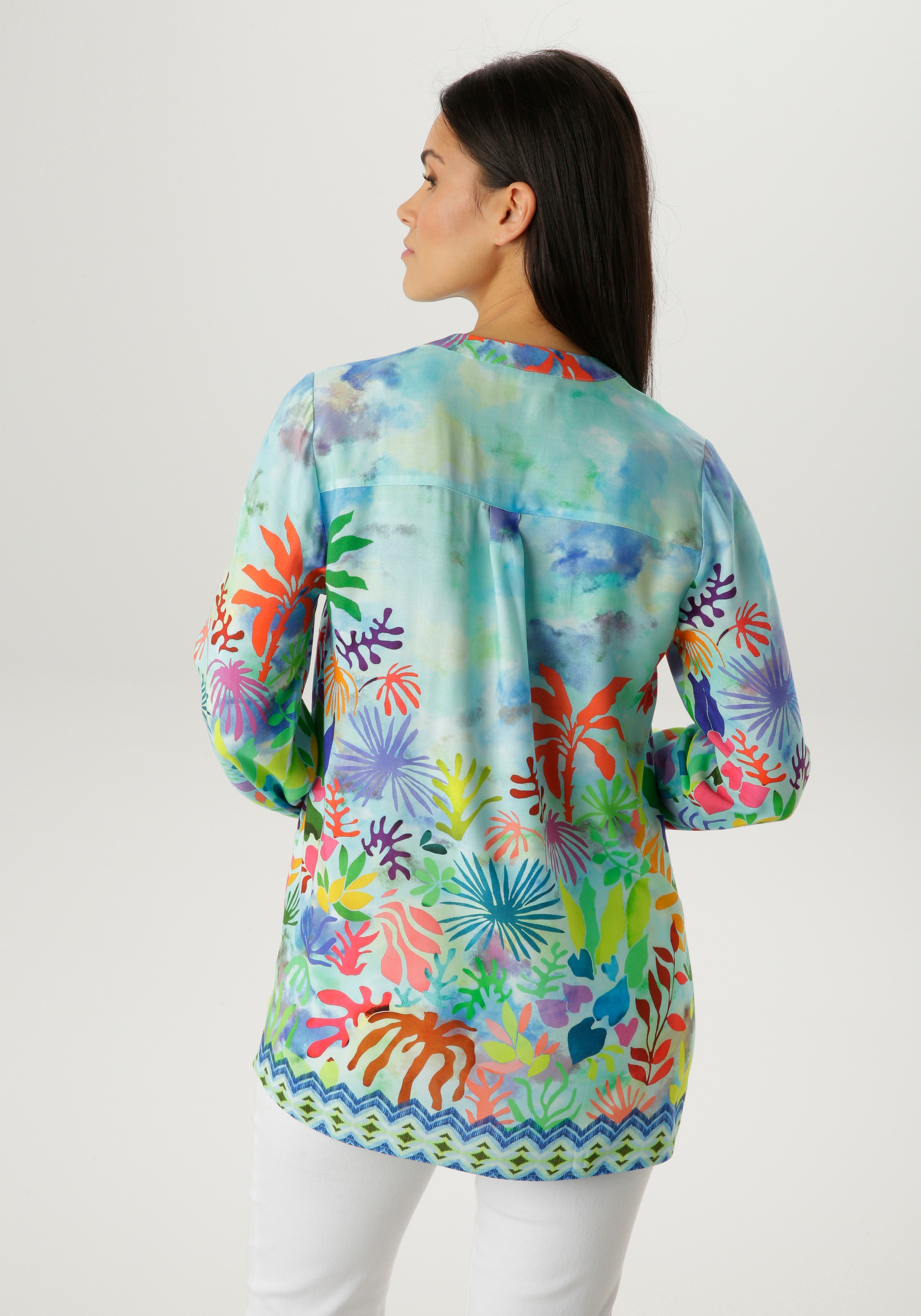 Aniston SELECTED Blouse à enfiler mit ausdrucksstarken Korallenmuster - NEUE KOLLEKTION