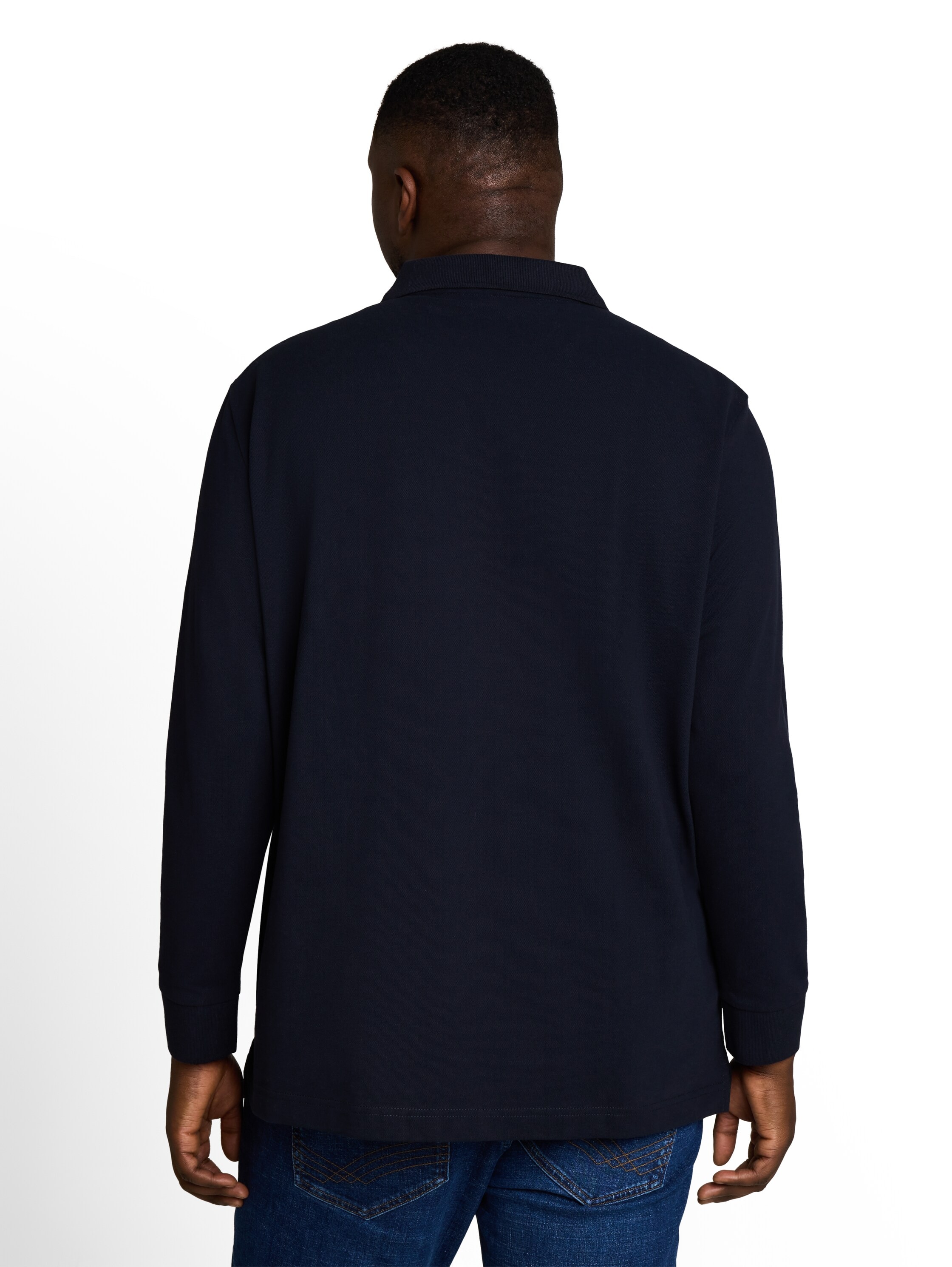 TOM TAILOR PLUS Langarm-Poloshirt Extra lang / Grosse Grössen