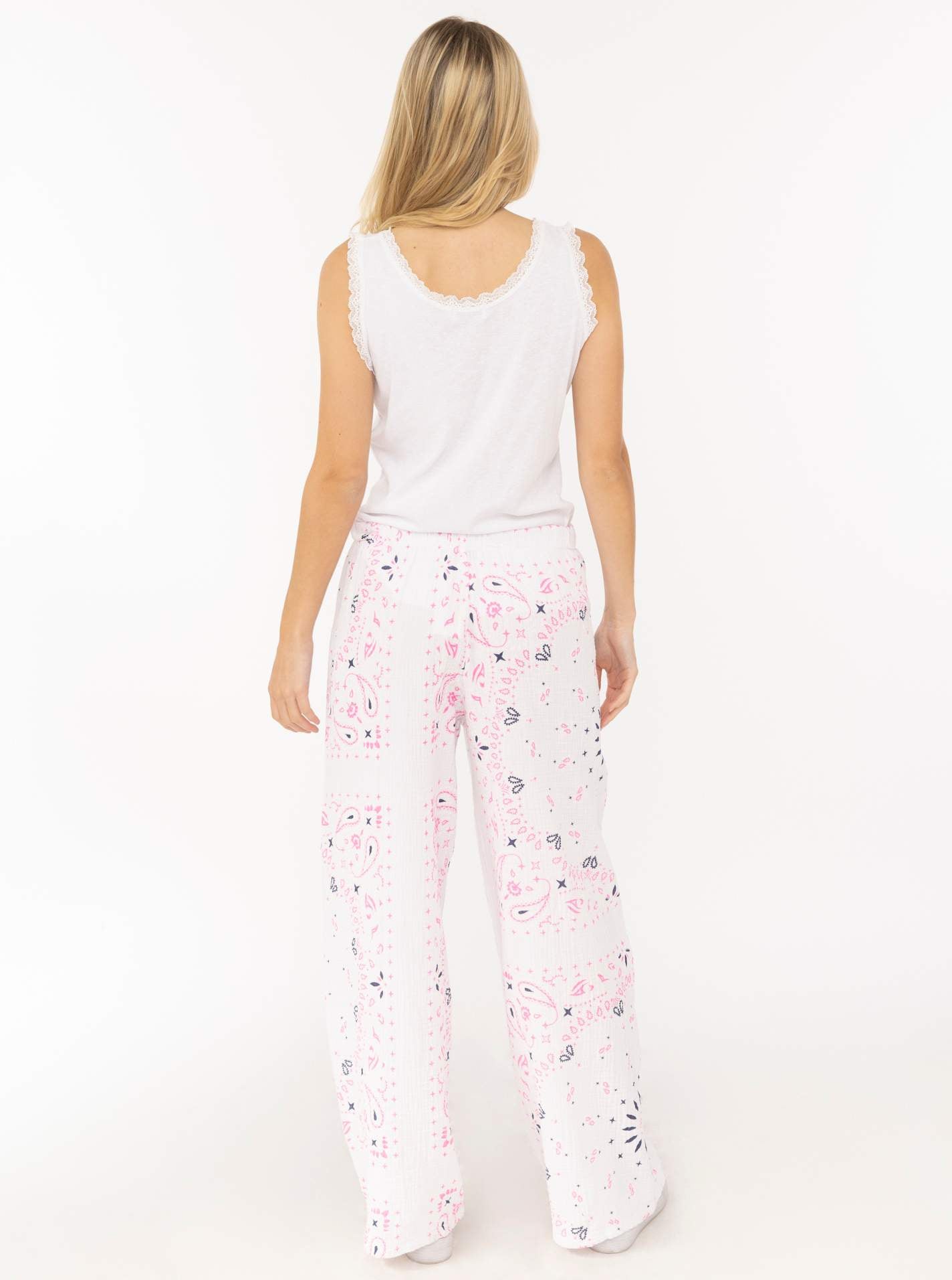 Zwillingsherz Pantalon en tissu »"Paisley Dreams"«  motif paisley, ceinture élastique avec cordon, mousseline
