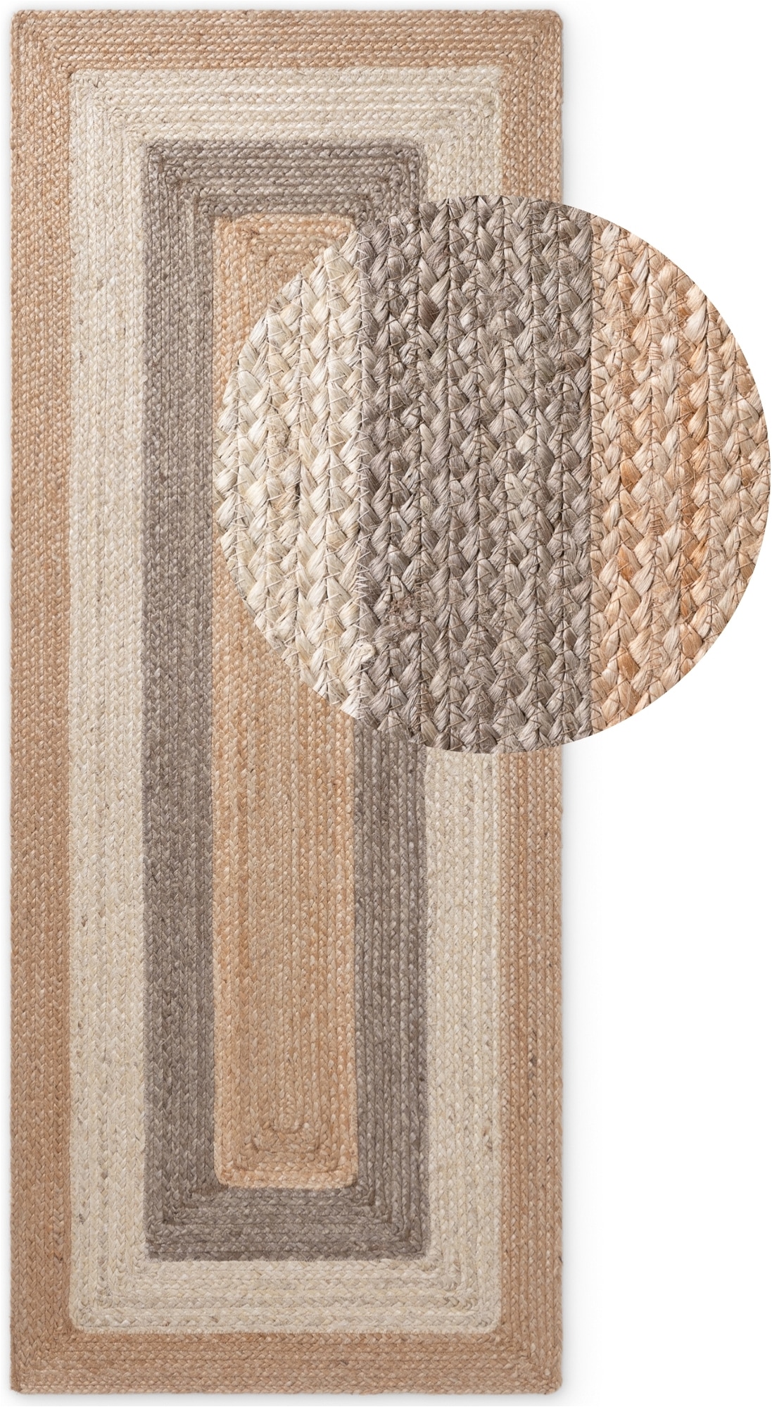 HANSE Home Tapis »Juno Fusion  Juteteppich« Rectangulaire 9 mm Höhe jute, forme, fait main, tapis de salon, tapis naturel, salon